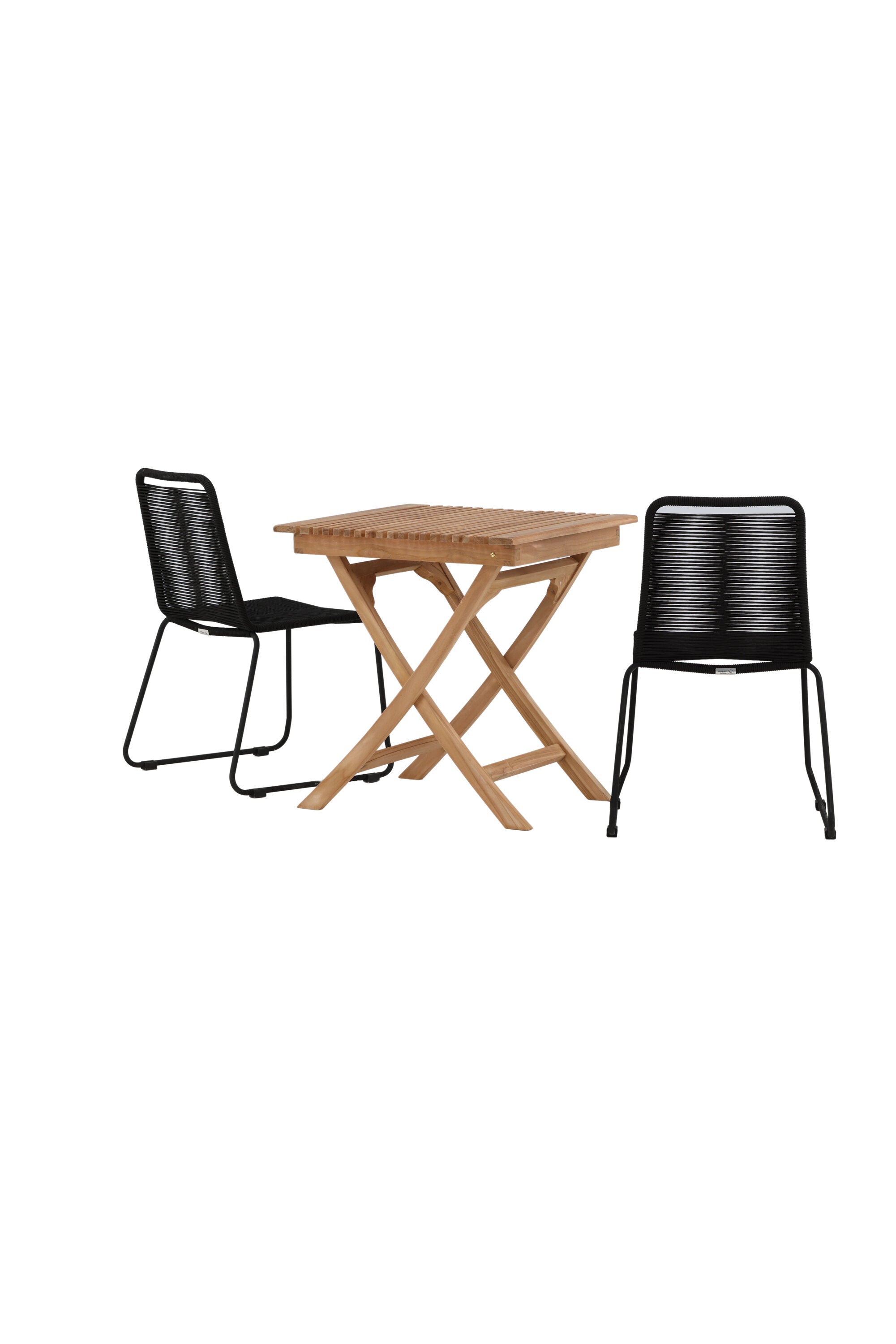 Ghana Outdoor-Tischset + Lindos Stacking 70cm/2St. in Schwarz präsentiert im Onlineshop von KAQTU Design AG. Gartentischset ist von Venture Home