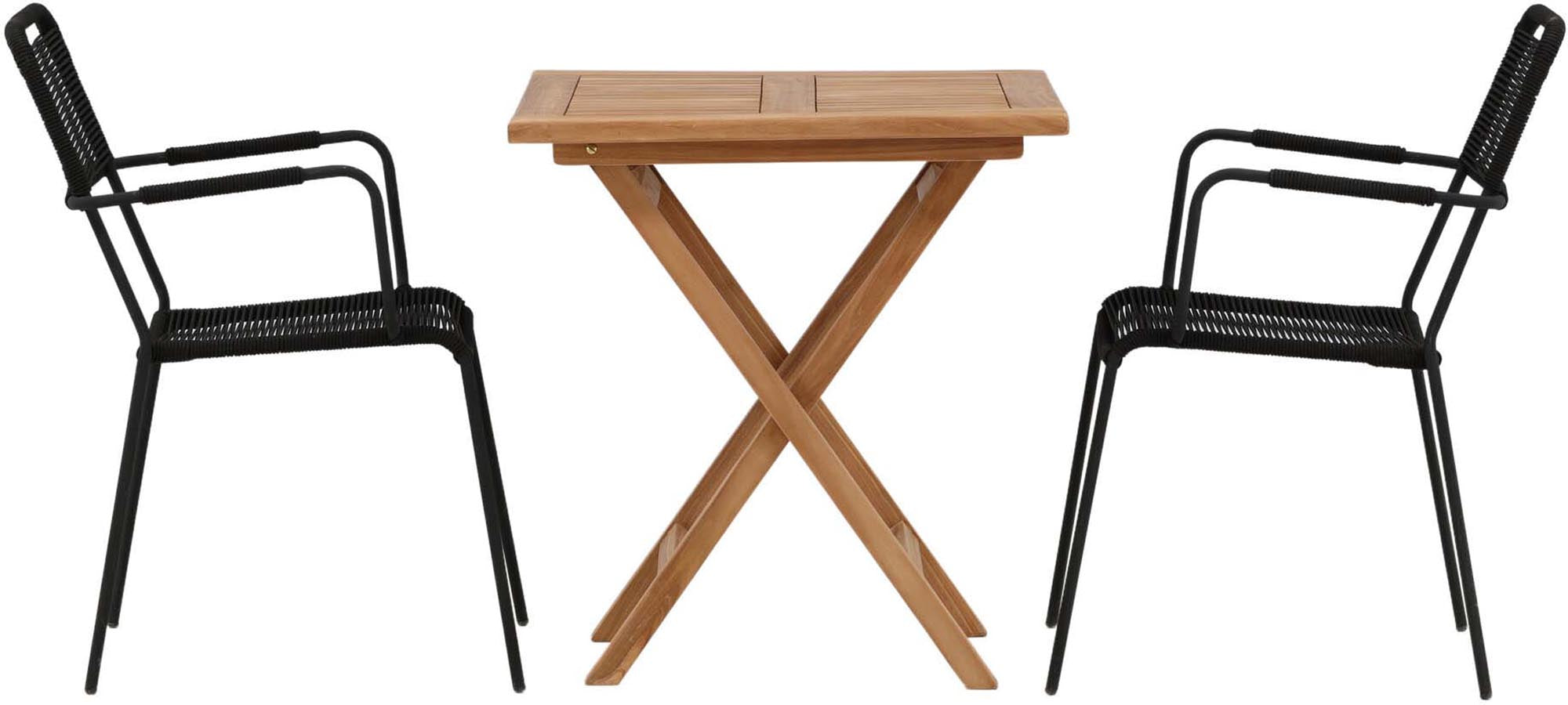 Elegantes Kenya Tischset: 2 Lindos Stühle, ideal für Outdoor-Entspannung.