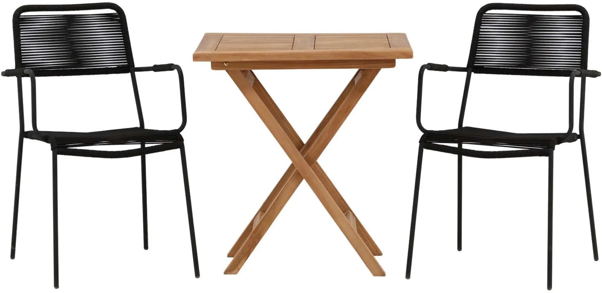 Stilvolles Kenya Tischset: 2 Lindos Stühle, perfekt für draußen.