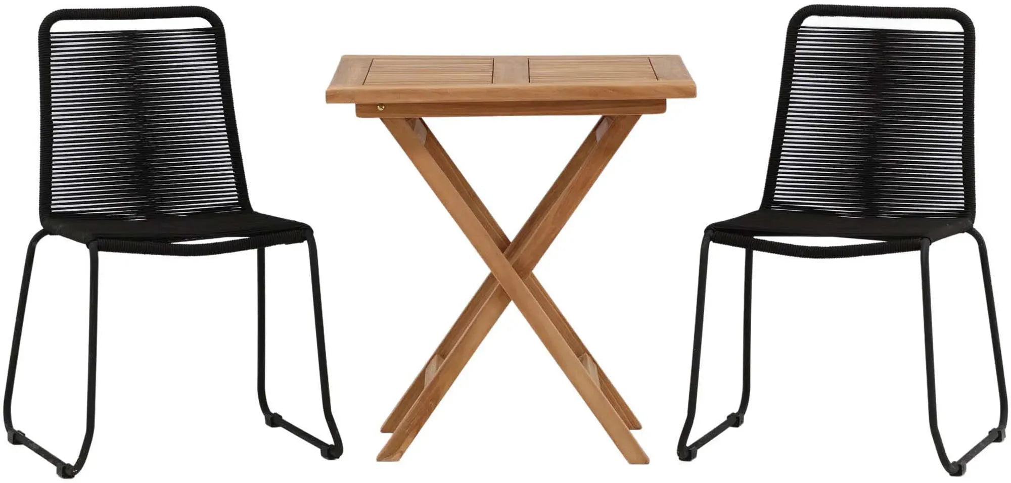Kenya Tischset: 2 Stühle, 70cm, robustes Design für Outdoor-Liebhaber.