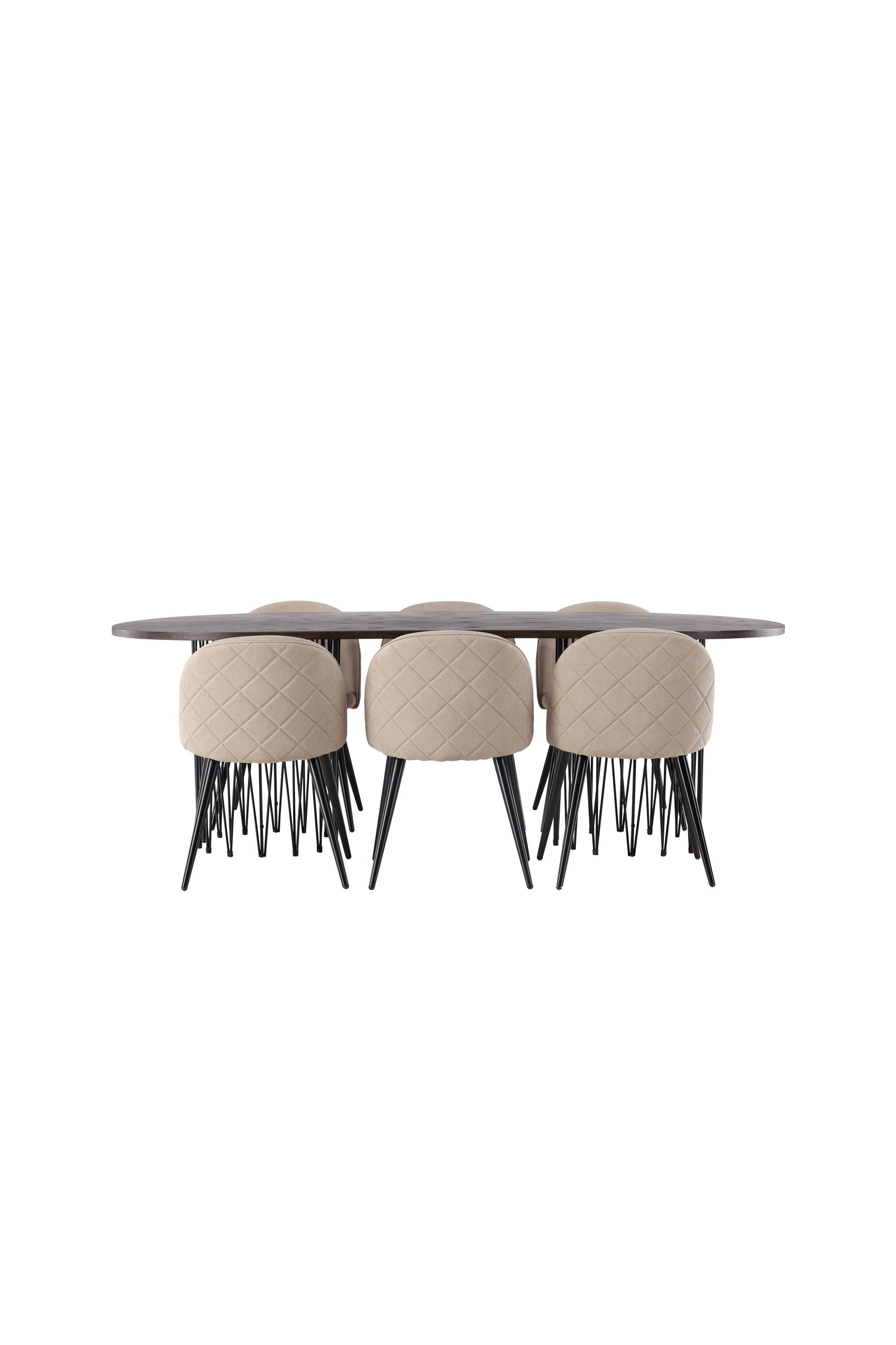 Stone Esszimmerset + Velvet 220cm/6St. in Beige, Schwarz präsentiert im Onlineshop von KAQTU Design AG. Esszimmerset ist von Venture Home