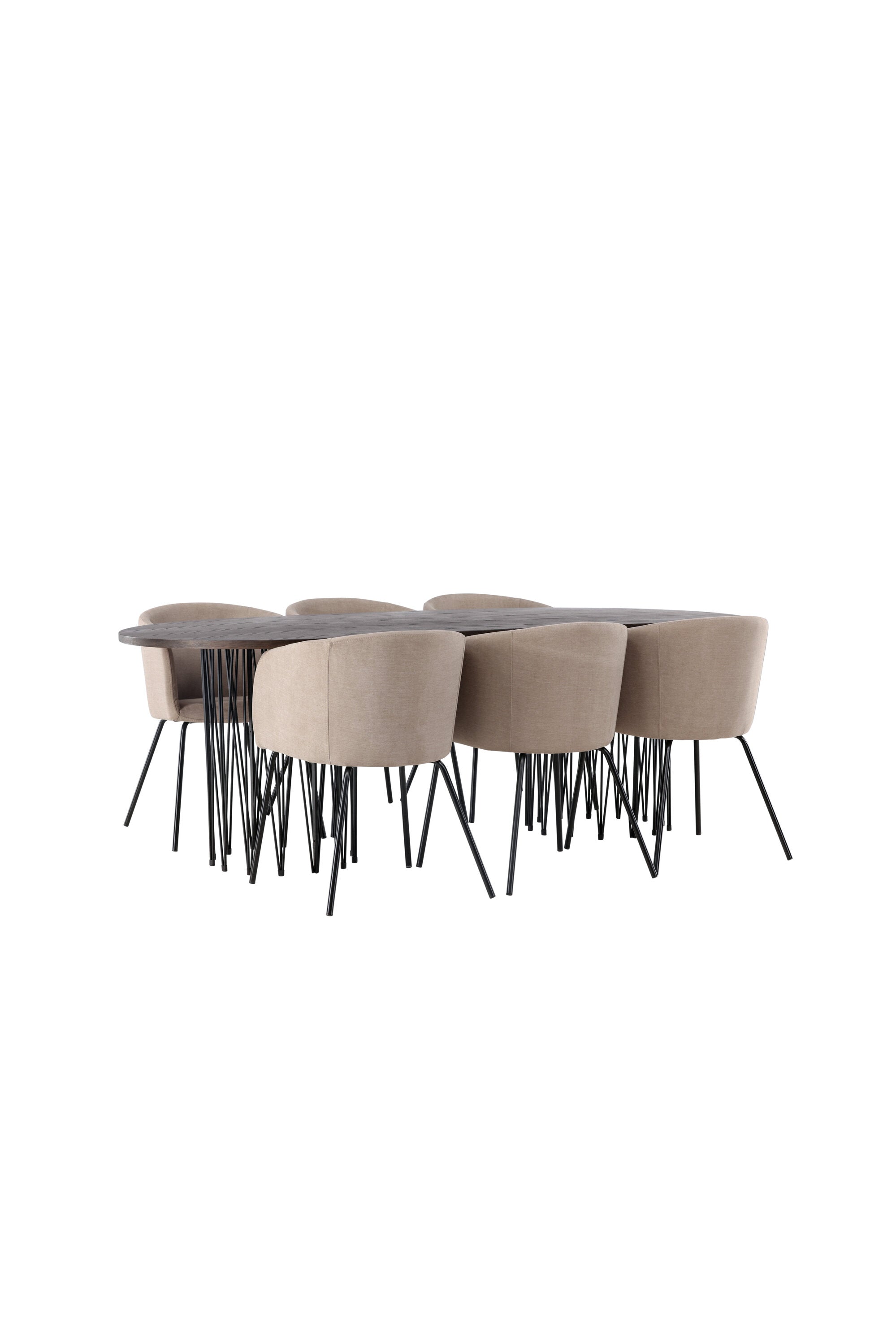 Stone Esszimmerset + Berit 220cm/6St. in Beige, Schwarz präsentiert im Onlineshop von KAQTU Design AG. Esszimmerset ist von Venture Home