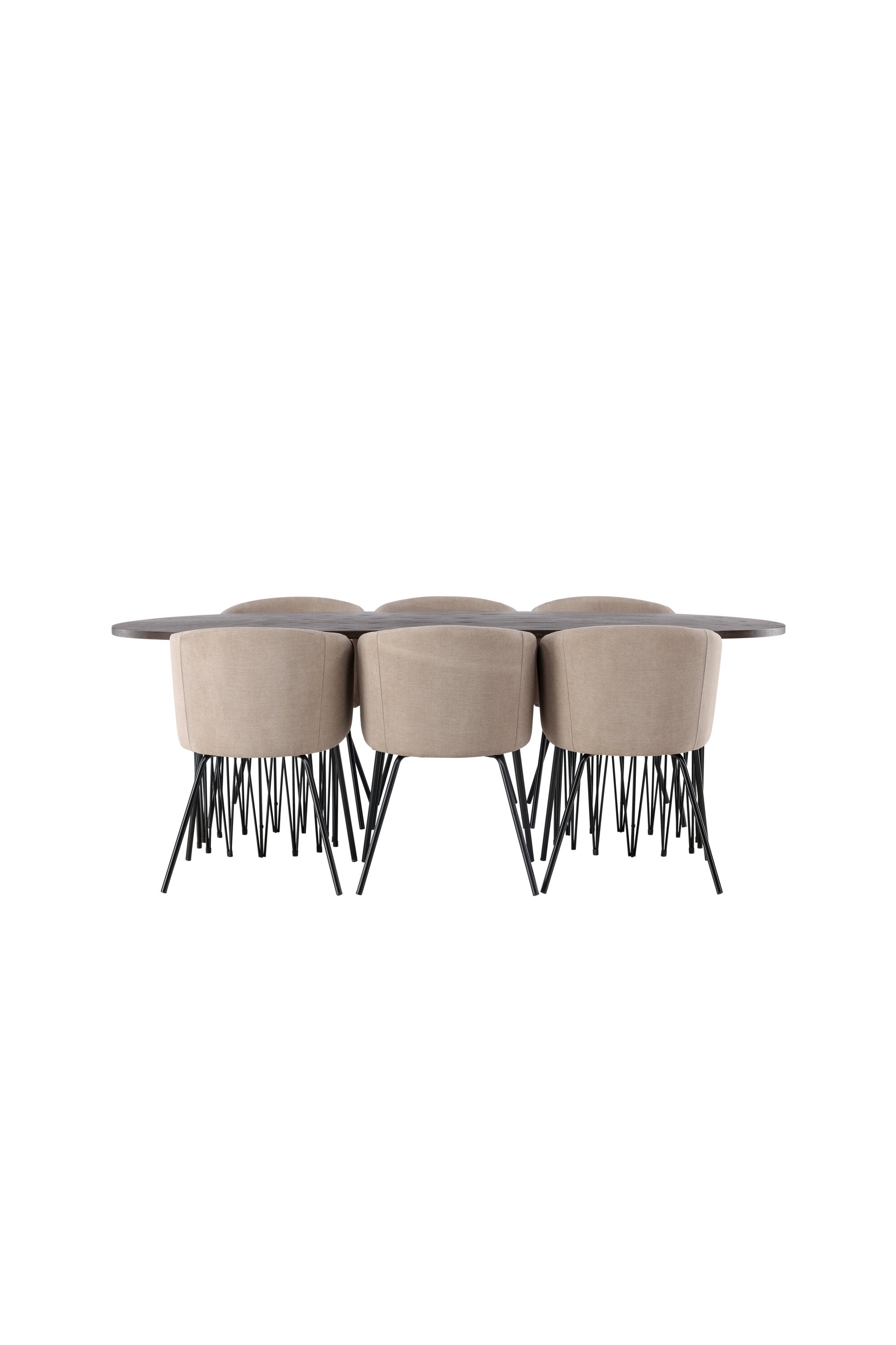 Stone Esszimmerset + Berit 220cm/6St. in Beige, Schwarz präsentiert im Onlineshop von KAQTU Design AG. Esszimmerset ist von Venture Home