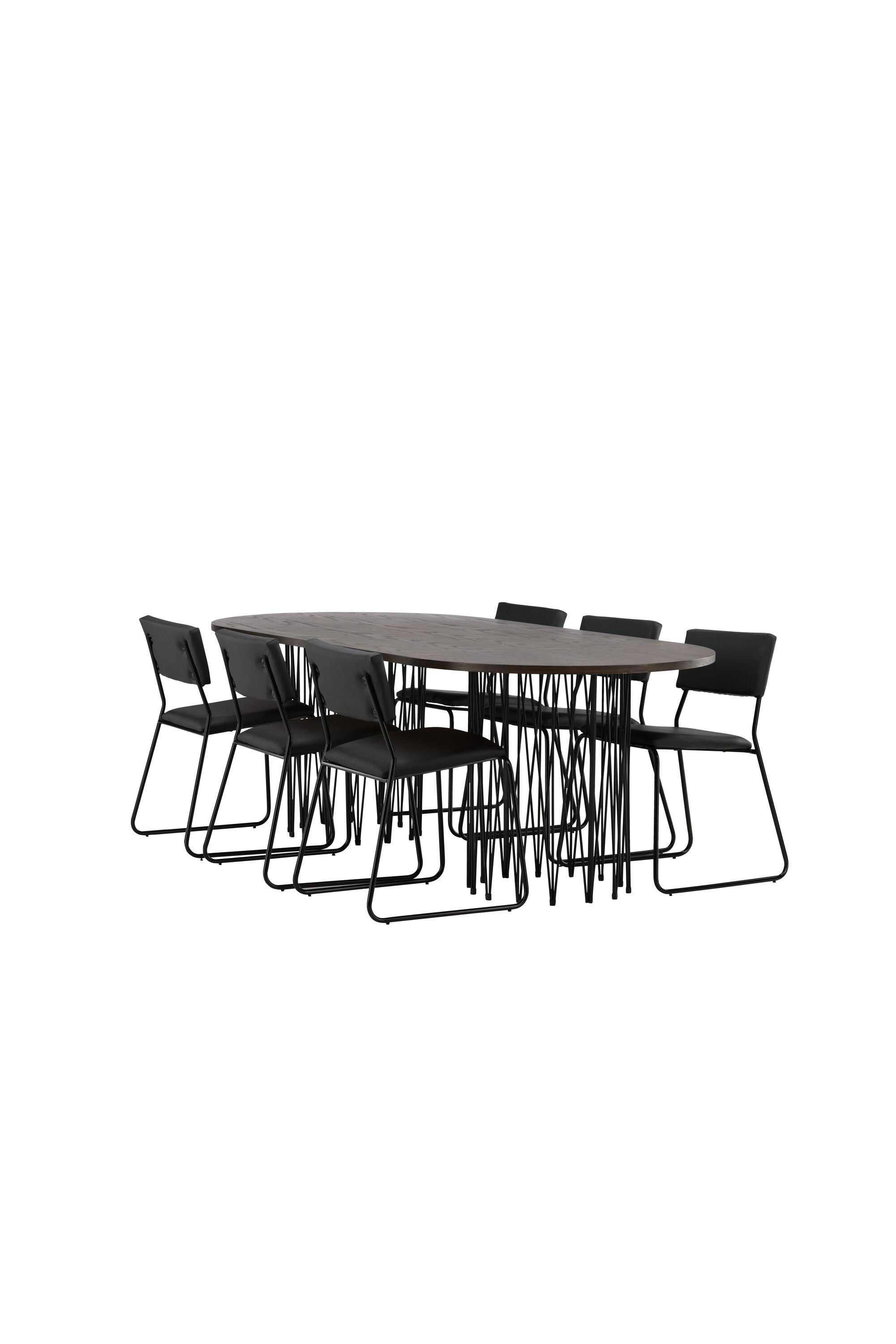 Stone Esszimmerset + Kenth 220cm/6St. in Schwarz präsentiert im Onlineshop von KAQTU Design AG. Esszimmerset ist von Venture Home