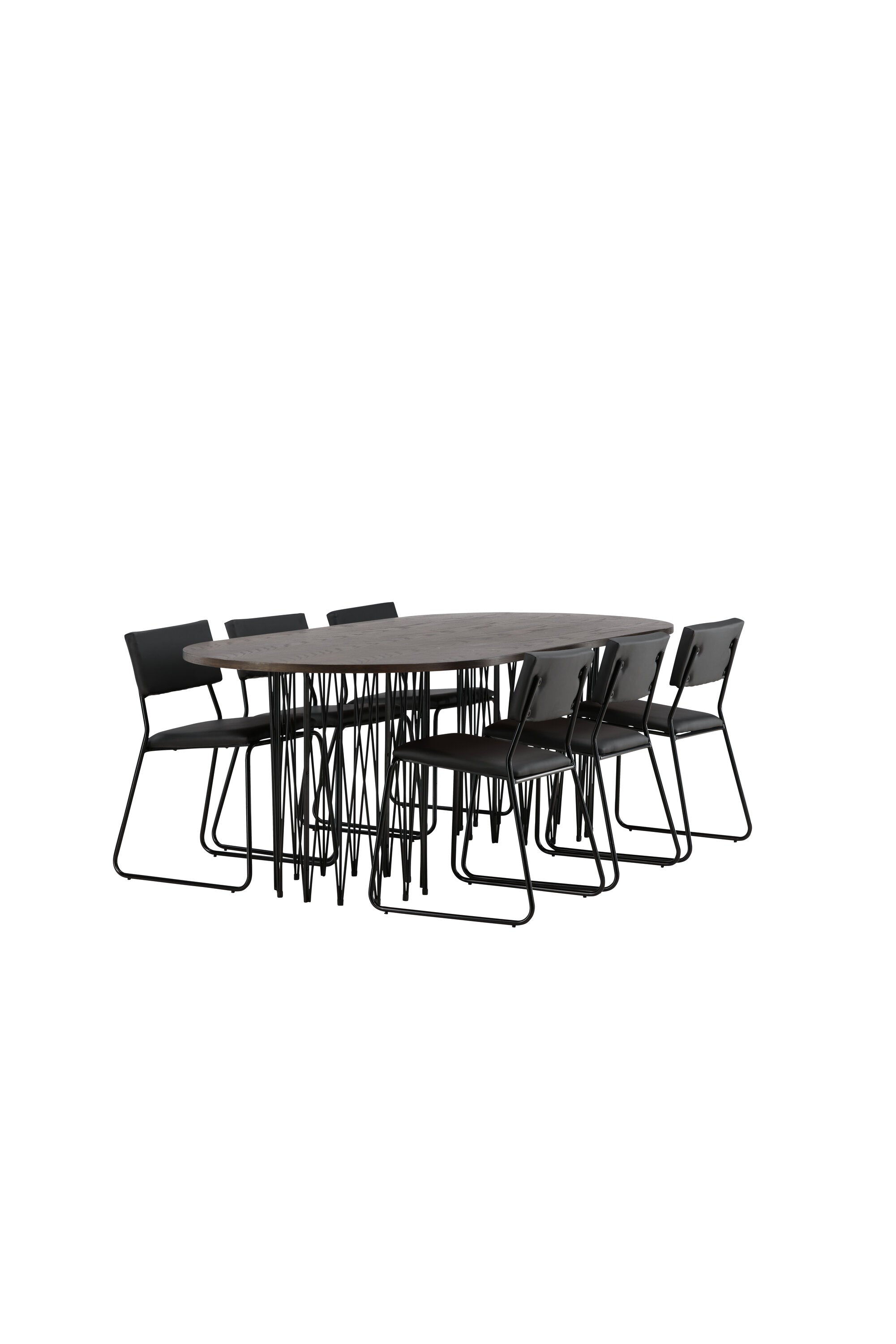 Stone Esszimmerset + Kenth 220cm/6St. in Schwarz präsentiert im Onlineshop von KAQTU Design AG. Esszimmerset ist von Venture Home