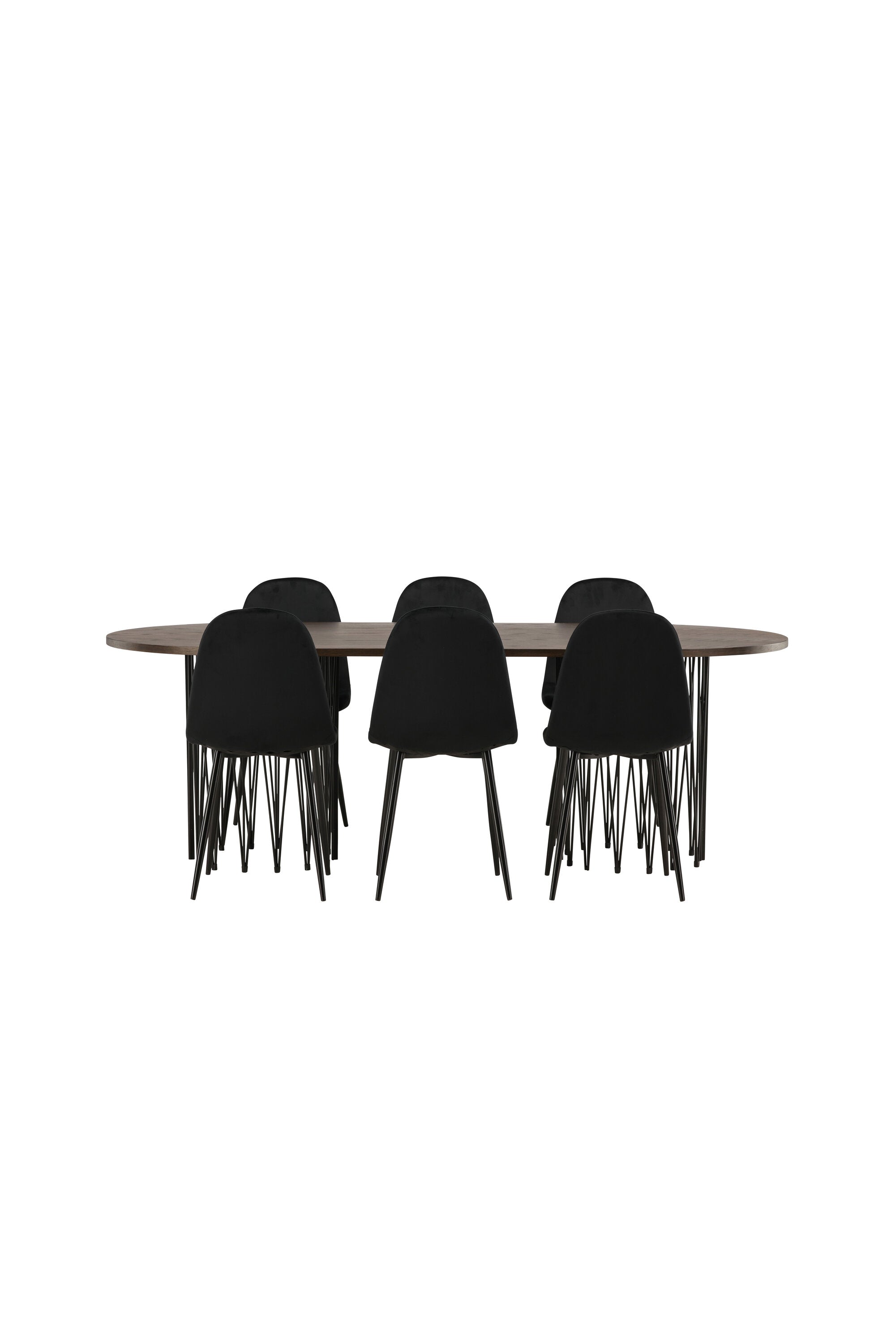 Stone Esszimmerset + Polar 220cm/6St. in Schwarz präsentiert im Onlineshop von KAQTU Design AG. Esszimmerset ist von Venture Home