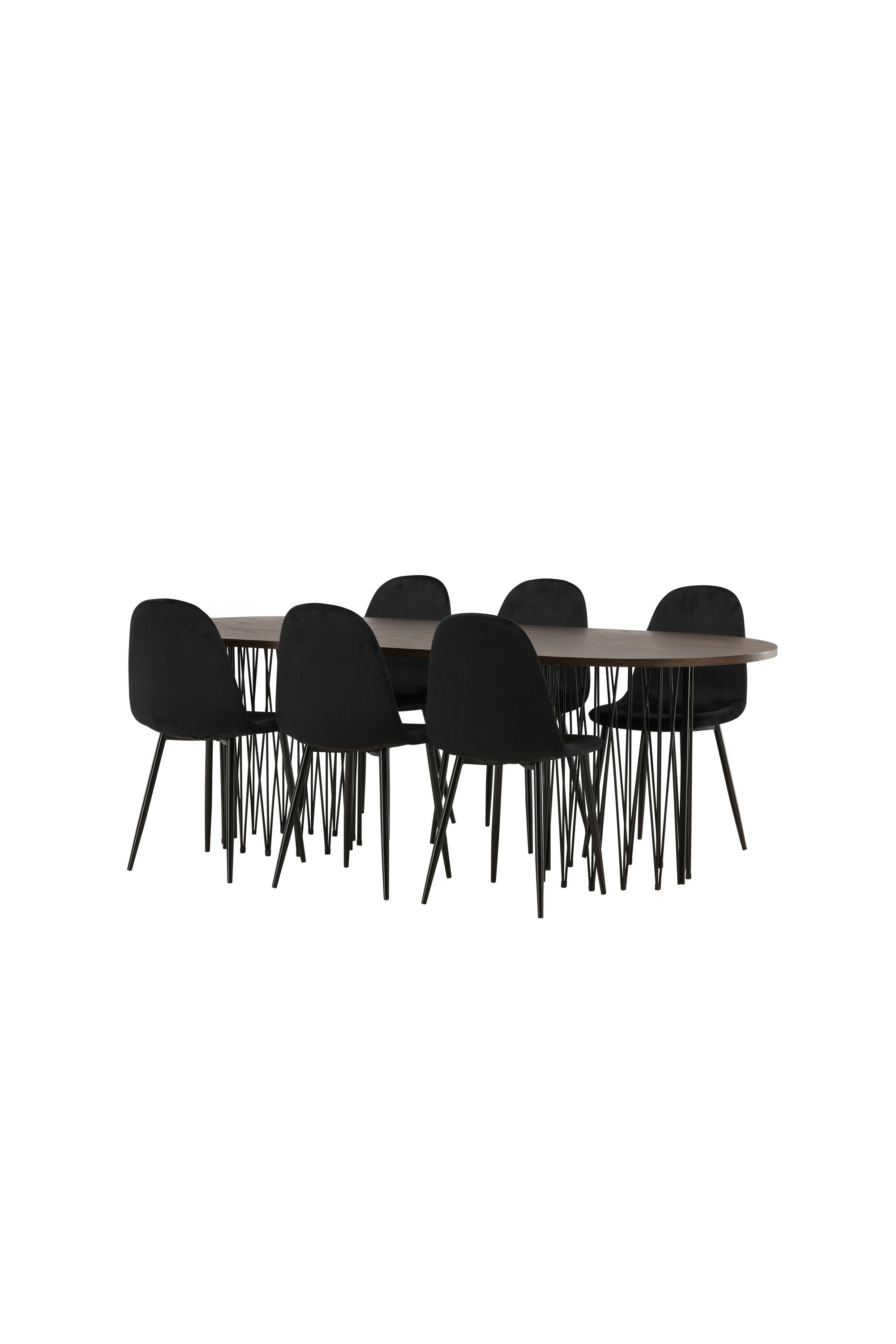 Stone Esszimmerset + Polar 220cm/6St. in Schwarz präsentiert im Onlineshop von KAQTU Design AG. Esszimmerset ist von Venture Home