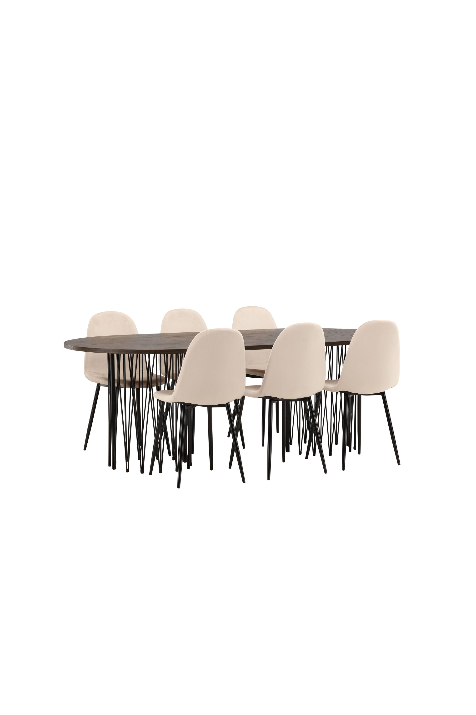 Stone Esszimmerset + Polar 220cm/6St. in Beige, Schwarz präsentiert im Onlineshop von KAQTU Design AG. Esszimmerset ist von Venture Home