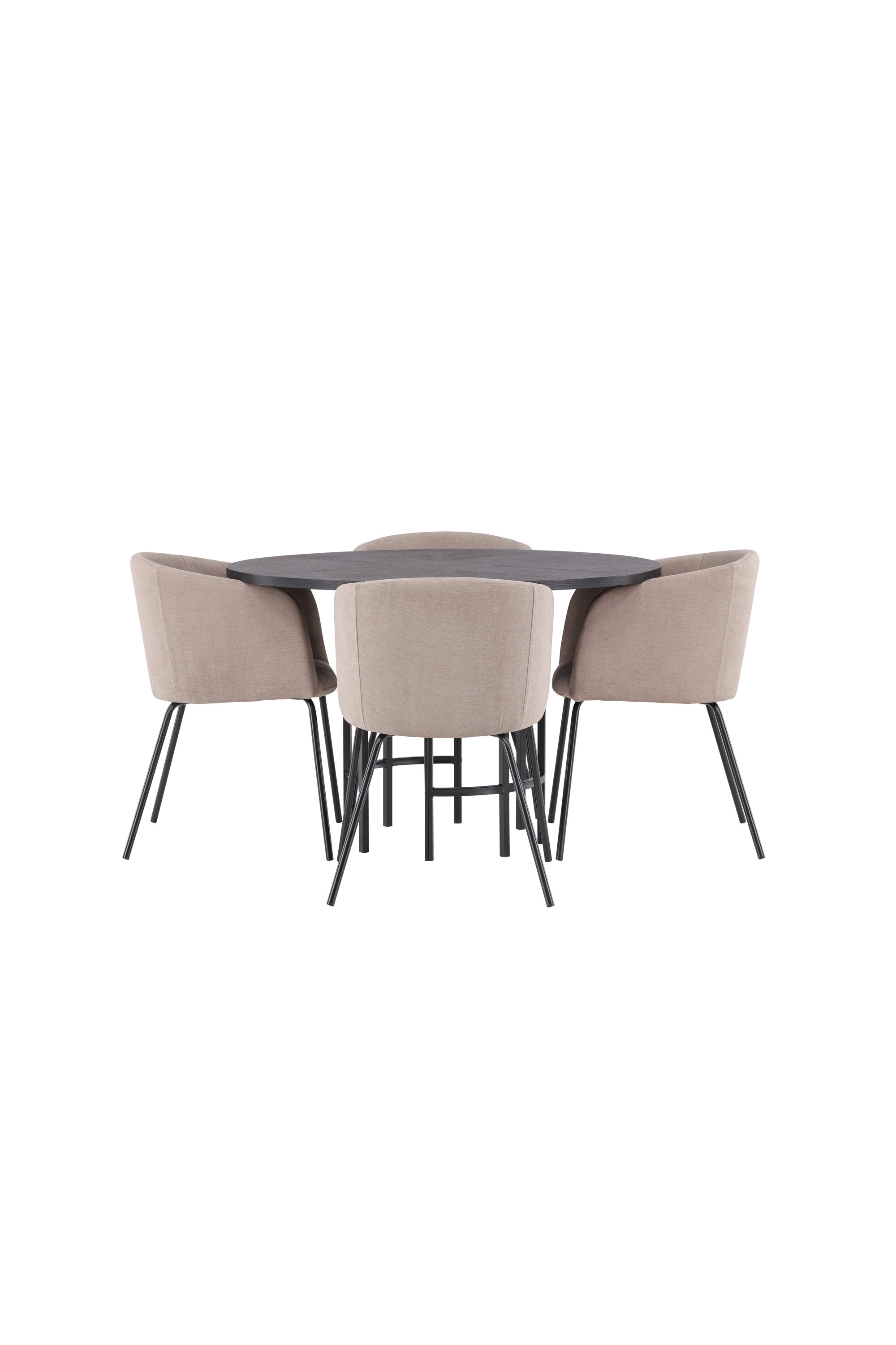 Esszimmerset Copenhagen + Berit ⌀115cm/4St. in Beige dunkel / Schwarz präsentiert im Onlineshop von KAQTU Design AG. Esszimmerset ist von Venture Home