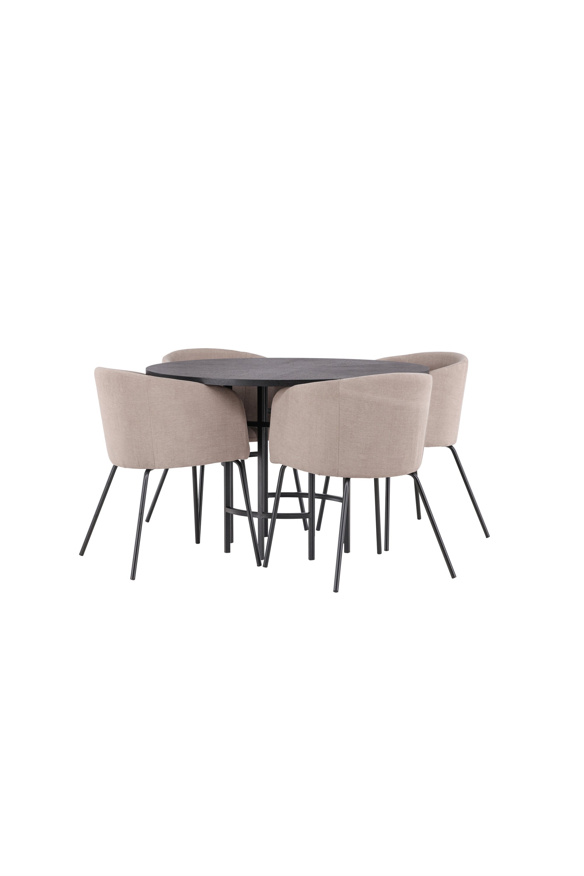 Esszimmerset Copenhagen + Berit ⌀115cm/4St. in Beige dunkel / Schwarz präsentiert im Onlineshop von KAQTU Design AG. Esszimmerset ist von Venture Home