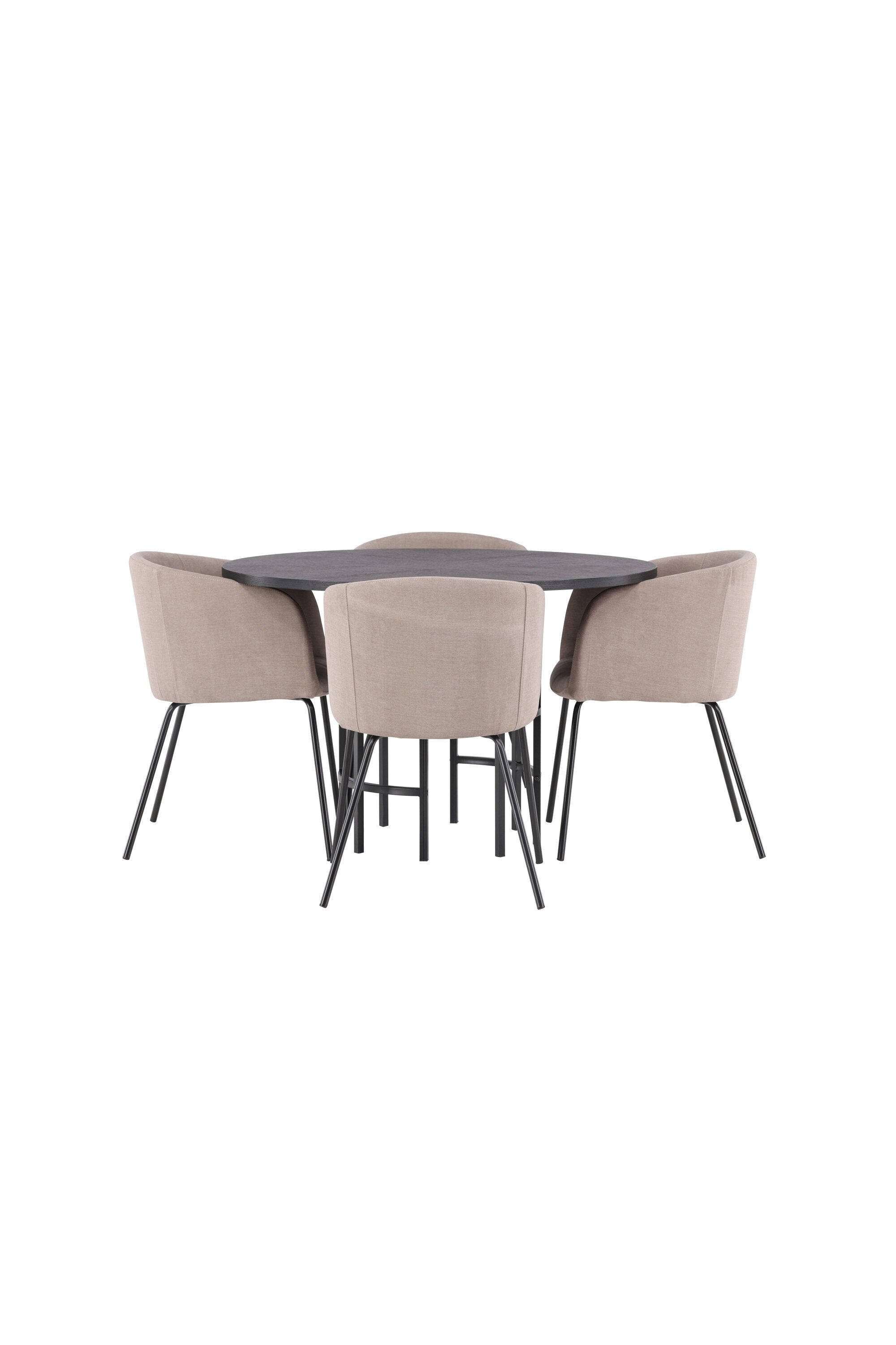 Esszimmerset Copenhagen + Berit ⌀115cm/4St. in Beige dunkel / Schwarz präsentiert im Onlineshop von KAQTU Design AG. Esszimmerset ist von Venture Home