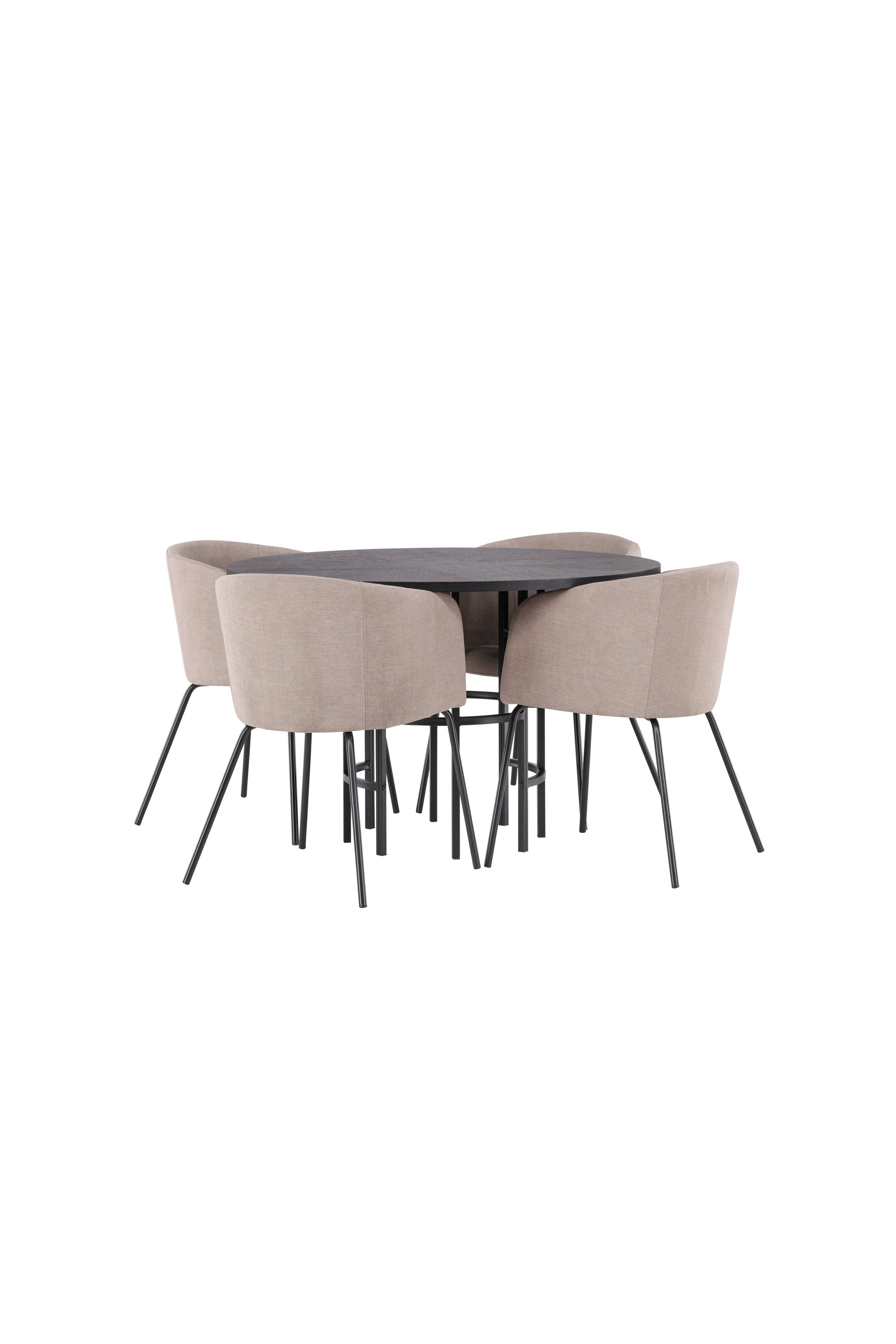 Esszimmerset Copenhagen + Berit ⌀115cm/4St. in Beige dunkel / Schwarz präsentiert im Onlineshop von KAQTU Design AG. Esszimmerset ist von Venture Home