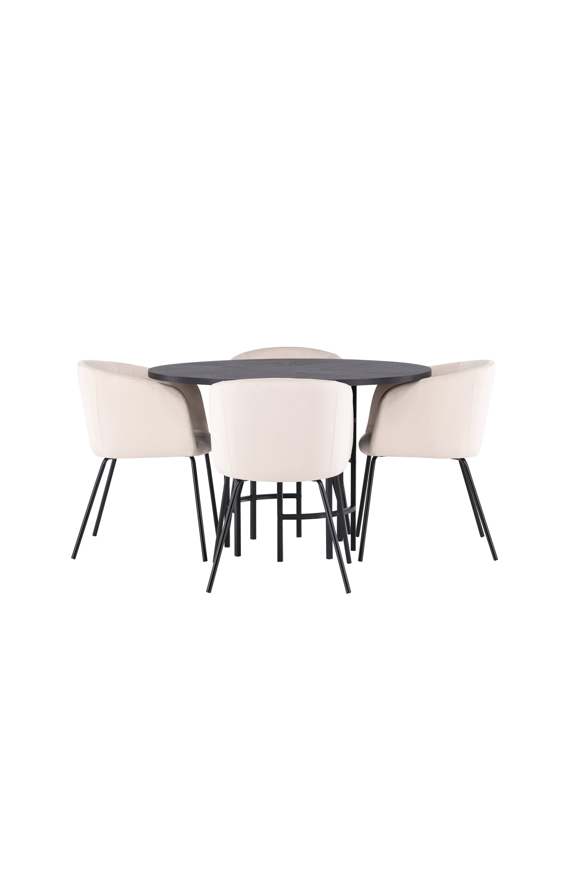 Esszimmerset Copenhagen + Berit ⌀115cm/4St. in Beige dunkel / Schwarz präsentiert im Onlineshop von KAQTU Design AG. Esszimmerset ist von Venture Home