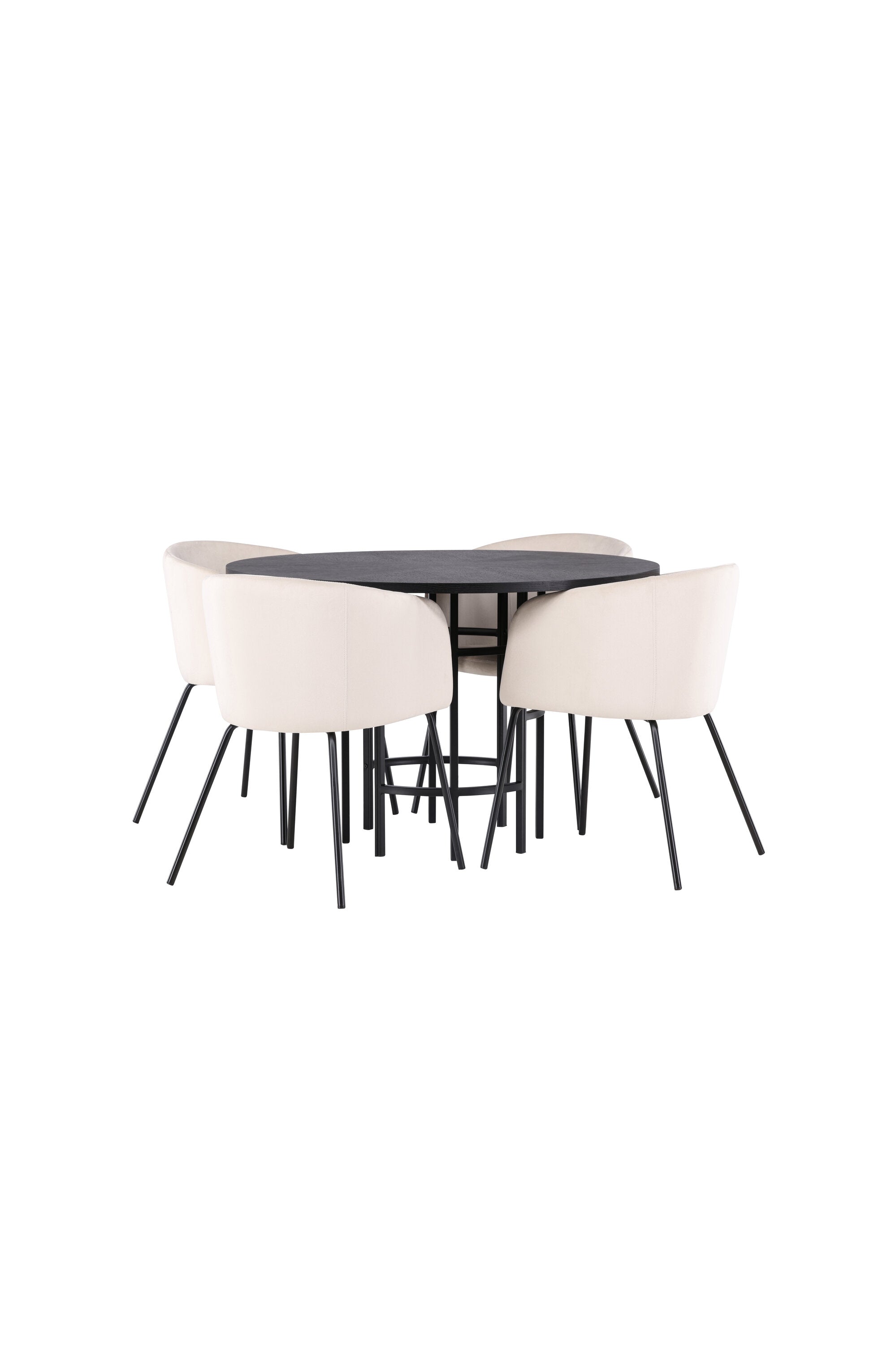 Esszimmerset Copenhagen + Berit ⌀115cm/4St. in Beige dunkel / Schwarz präsentiert im Onlineshop von KAQTU Design AG. Esszimmerset ist von Venture Home