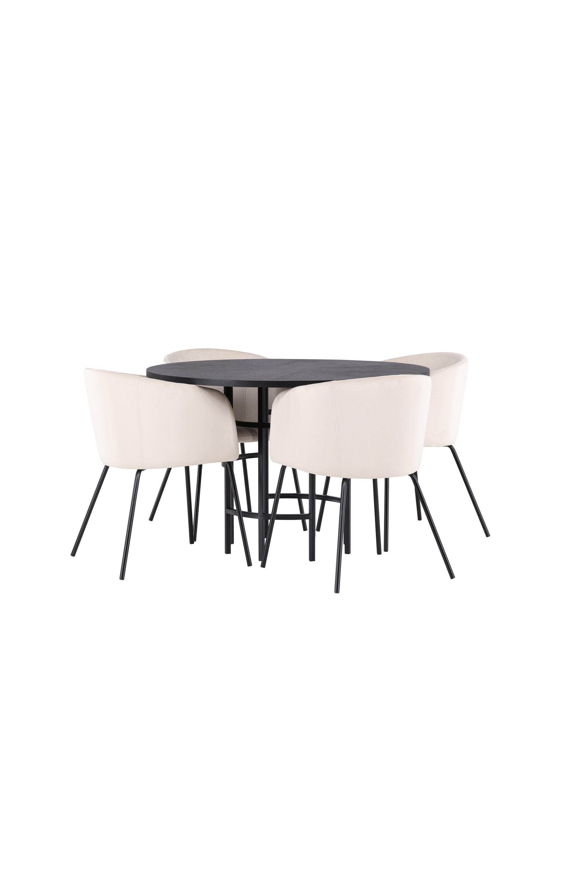Esszimmerset Copenhagen + Berit ⌀115cm/4St. in Beige dunkel / Schwarz präsentiert im Onlineshop von KAQTU Design AG. Esszimmerset ist von Venture Home
