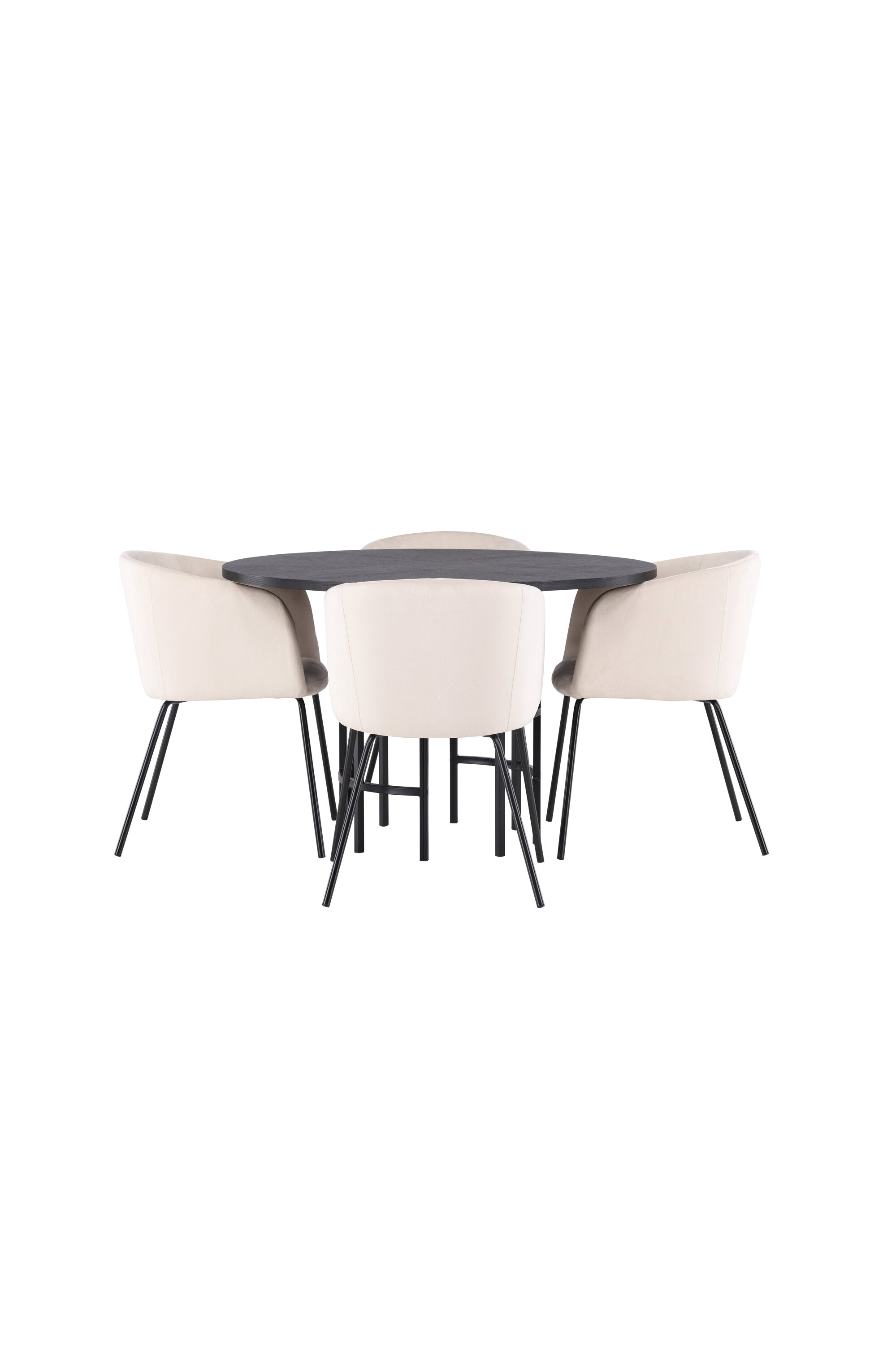 Esszimmerset Copenhagen + Berit ⌀115cm/4St. in Beige dunkel / Schwarz präsentiert im Onlineshop von KAQTU Design AG. Esszimmerset ist von Venture Home