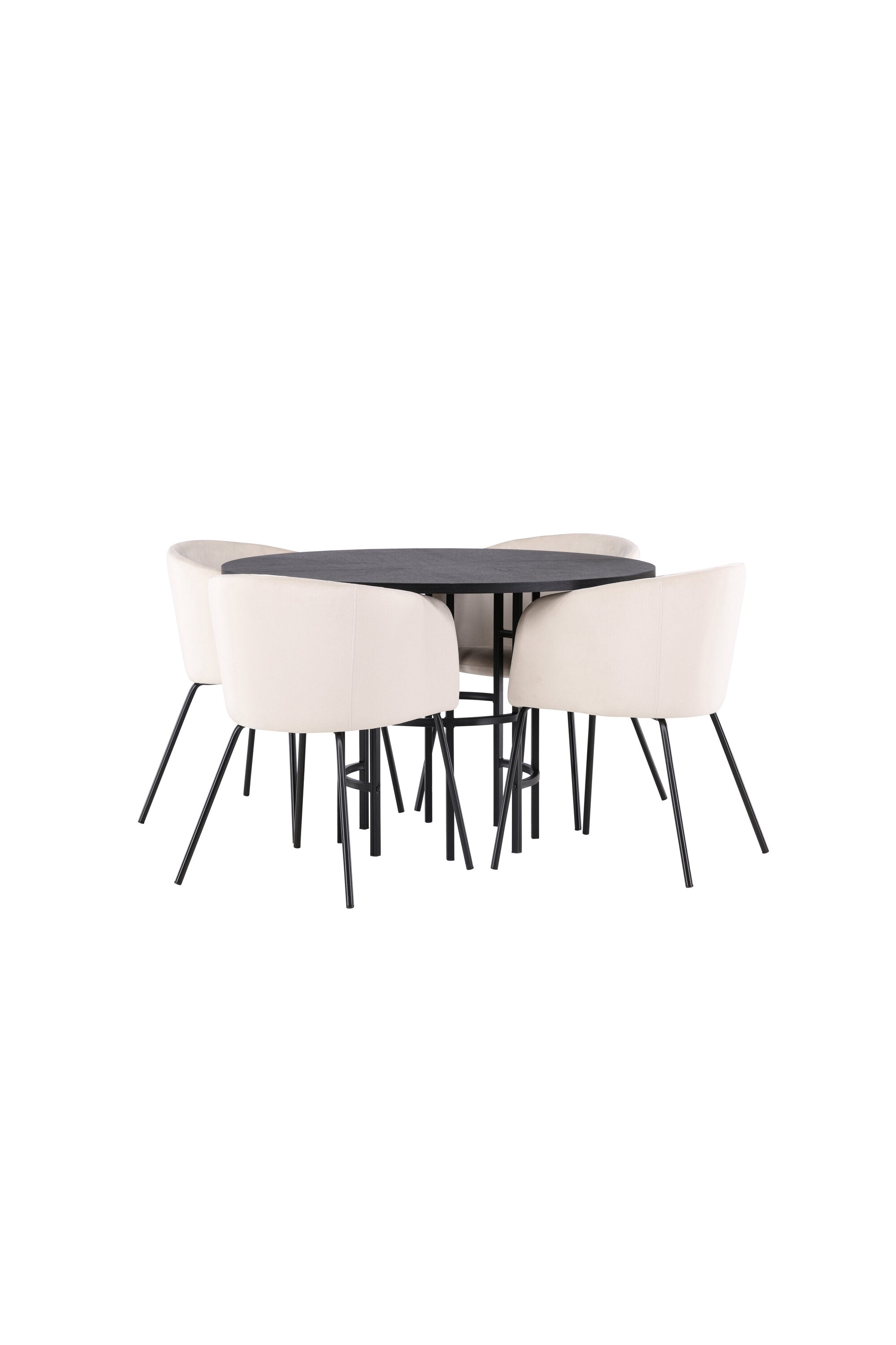 Esszimmerset Copenhagen + Berit ⌀115cm/4St. in Beige dunkel / Schwarz präsentiert im Onlineshop von KAQTU Design AG. Esszimmerset ist von Venture Home