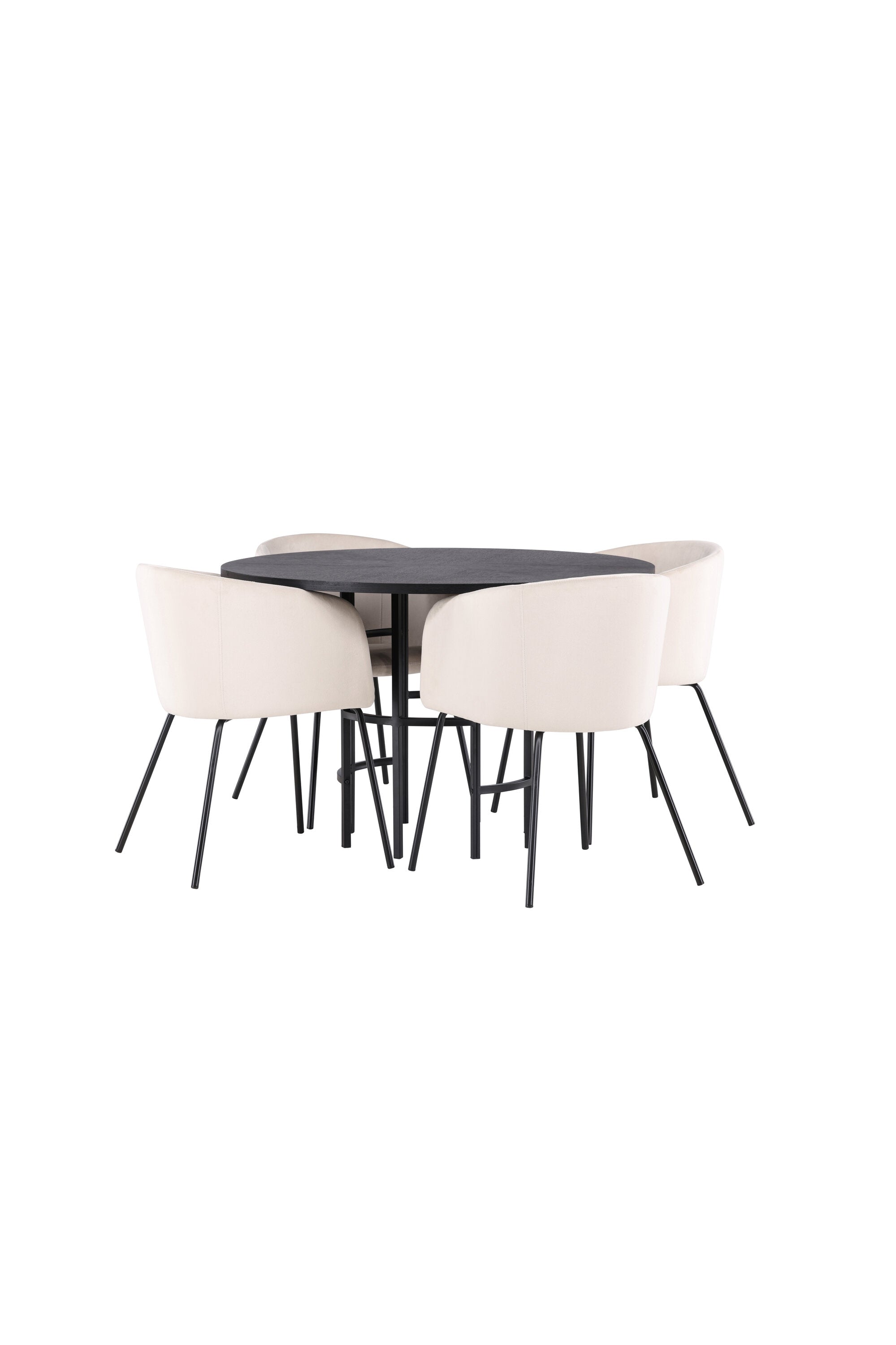 Esszimmerset Copenhagen + Berit ⌀115cm/4St. in Beige dunkel / Schwarz präsentiert im Onlineshop von KAQTU Design AG. Esszimmerset ist von Venture Home