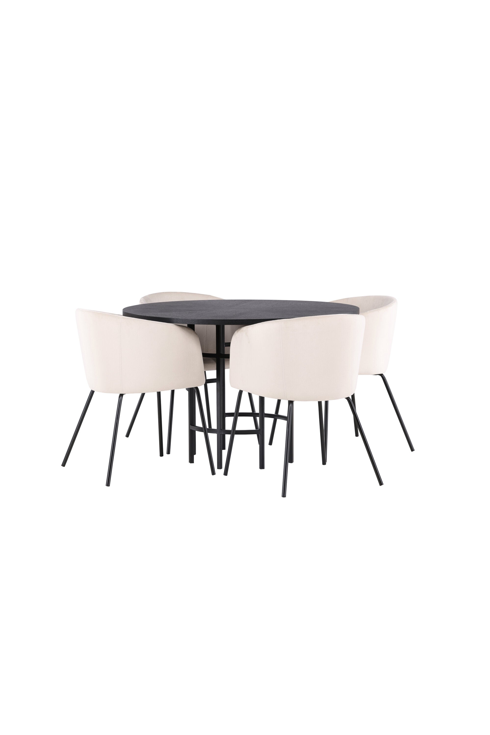 Esszimmerset Copenhagen + Berit ⌀115cm/4St. in Beige dunkel / Schwarz präsentiert im Onlineshop von KAQTU Design AG. Esszimmerset ist von Venture Home