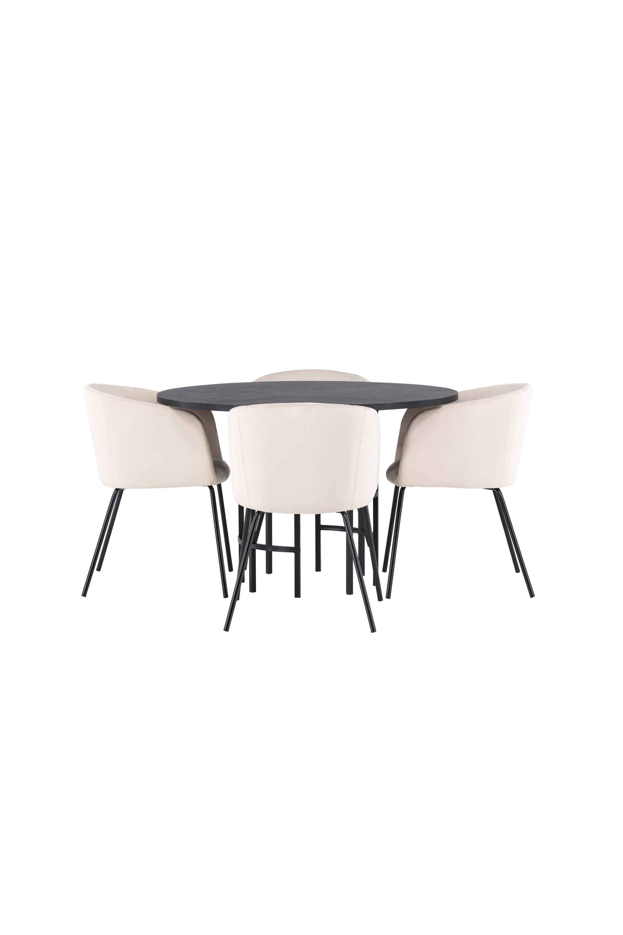 Esszimmerset Copenhagen + Berit ⌀115cm/4St. in Beige dunkel / Schwarz präsentiert im Onlineshop von KAQTU Design AG. Esszimmerset ist von Venture Home