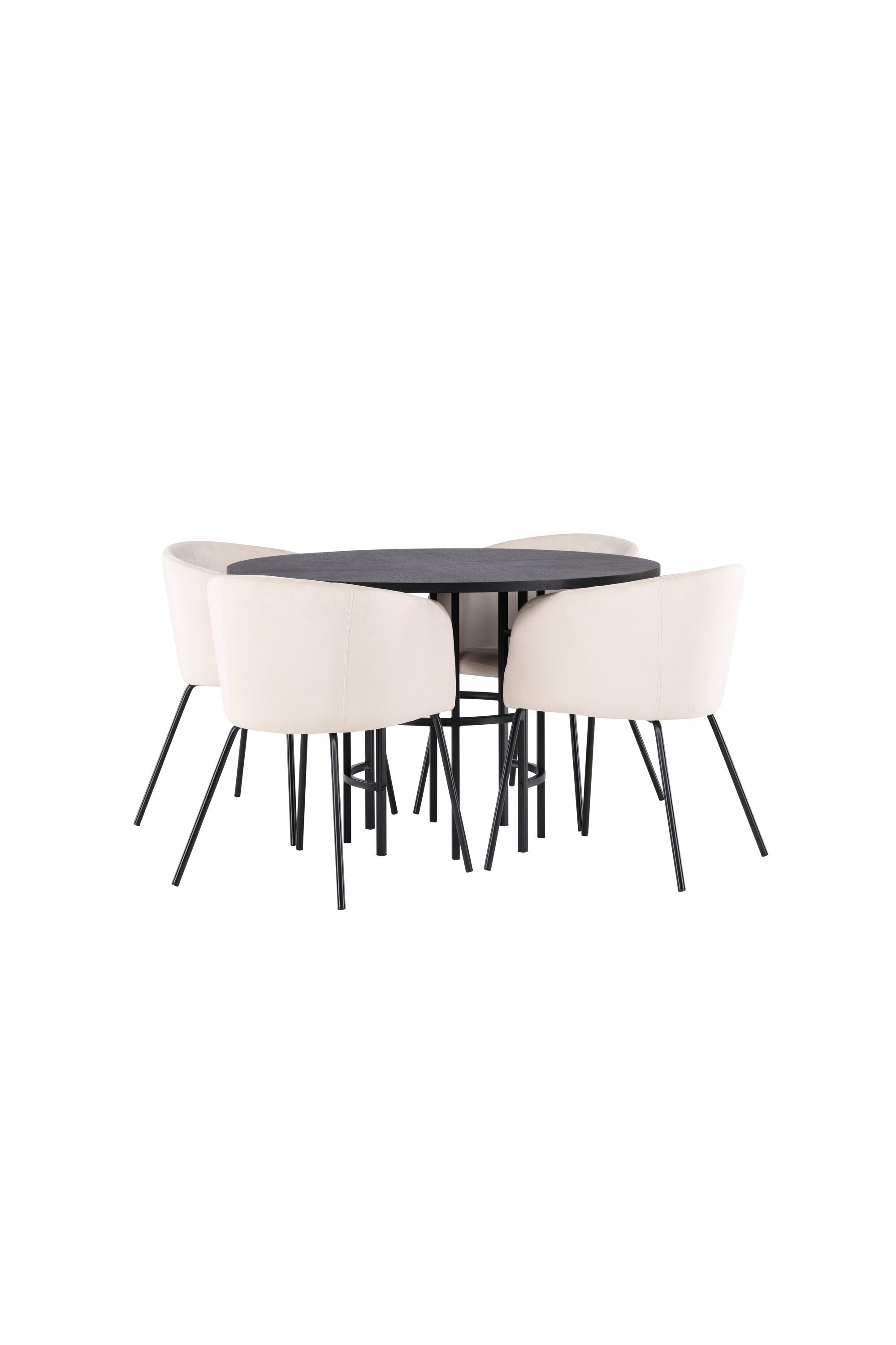 Esszimmerset Copenhagen + Berit ⌀115cm/4St. in Beige dunkel / Schwarz präsentiert im Onlineshop von KAQTU Design AG. Esszimmerset ist von Venture Home