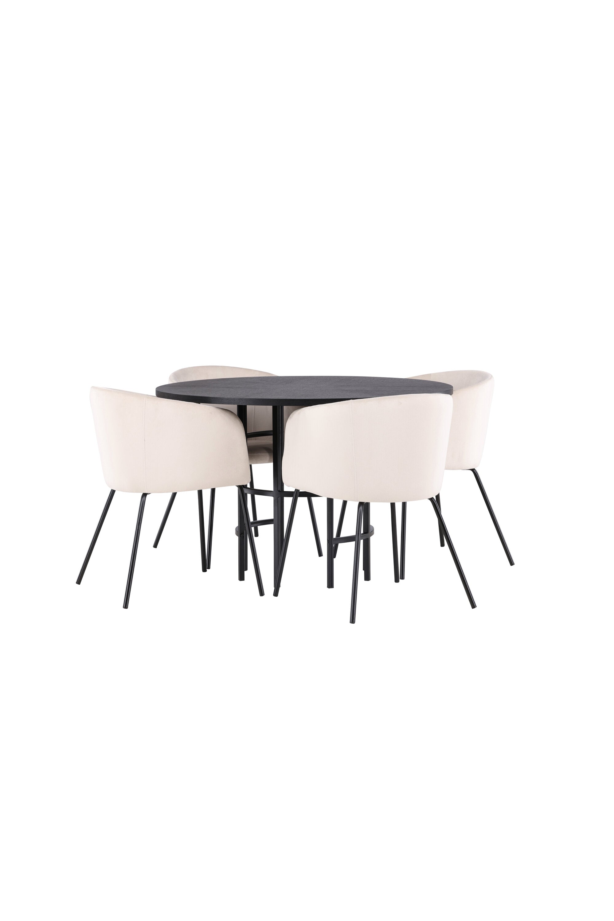 Esszimmerset Copenhagen + Berit ⌀115cm/4St. in Beige dunkel / Schwarz präsentiert im Onlineshop von KAQTU Design AG. Esszimmerset ist von Venture Home