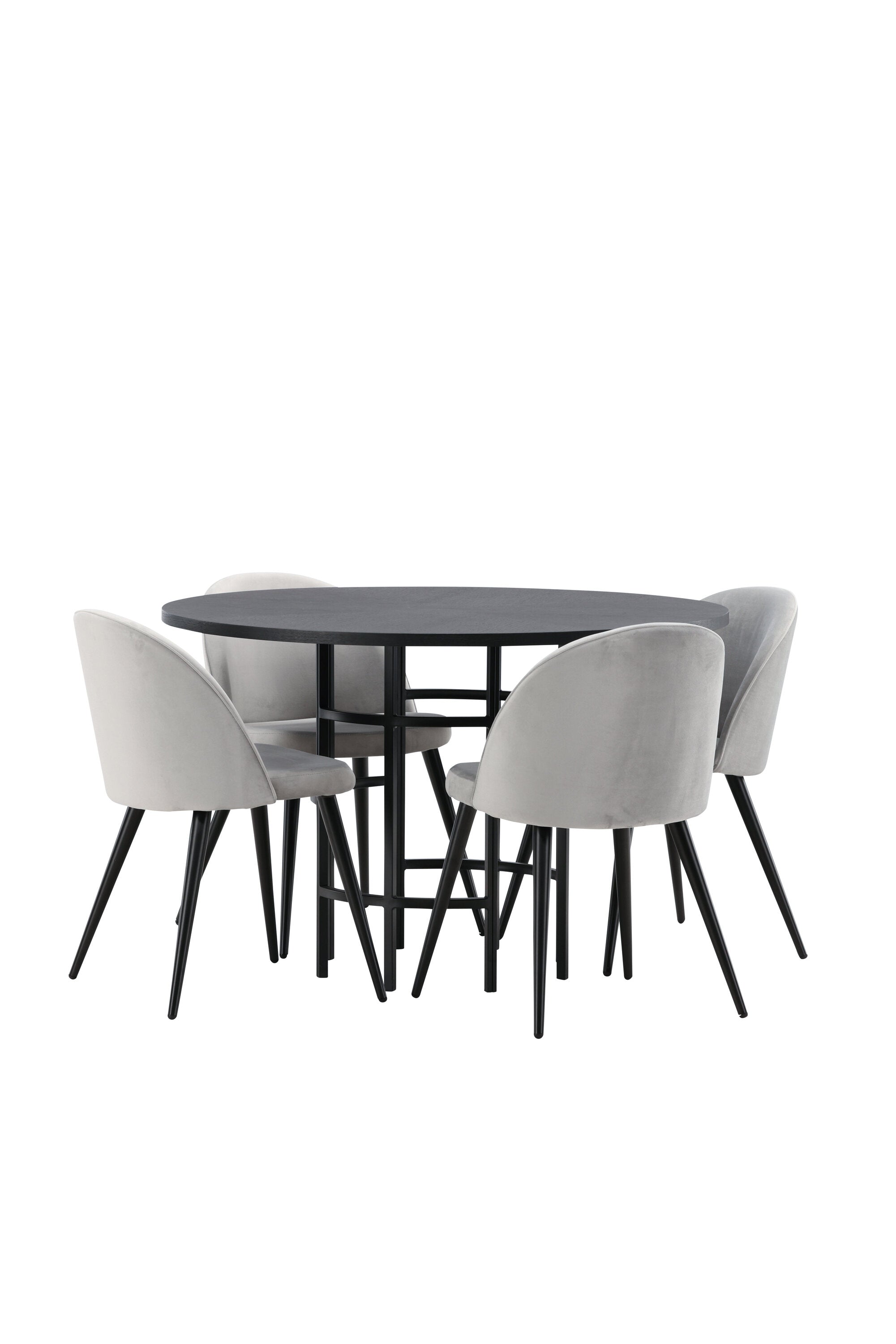 Esszimmerset Copenhagen + Velvet ⌀115cm/4St. in Schwarzgrau präsentiert im Onlineshop von KAQTU Design AG. Esszimmerset ist von Venture Home