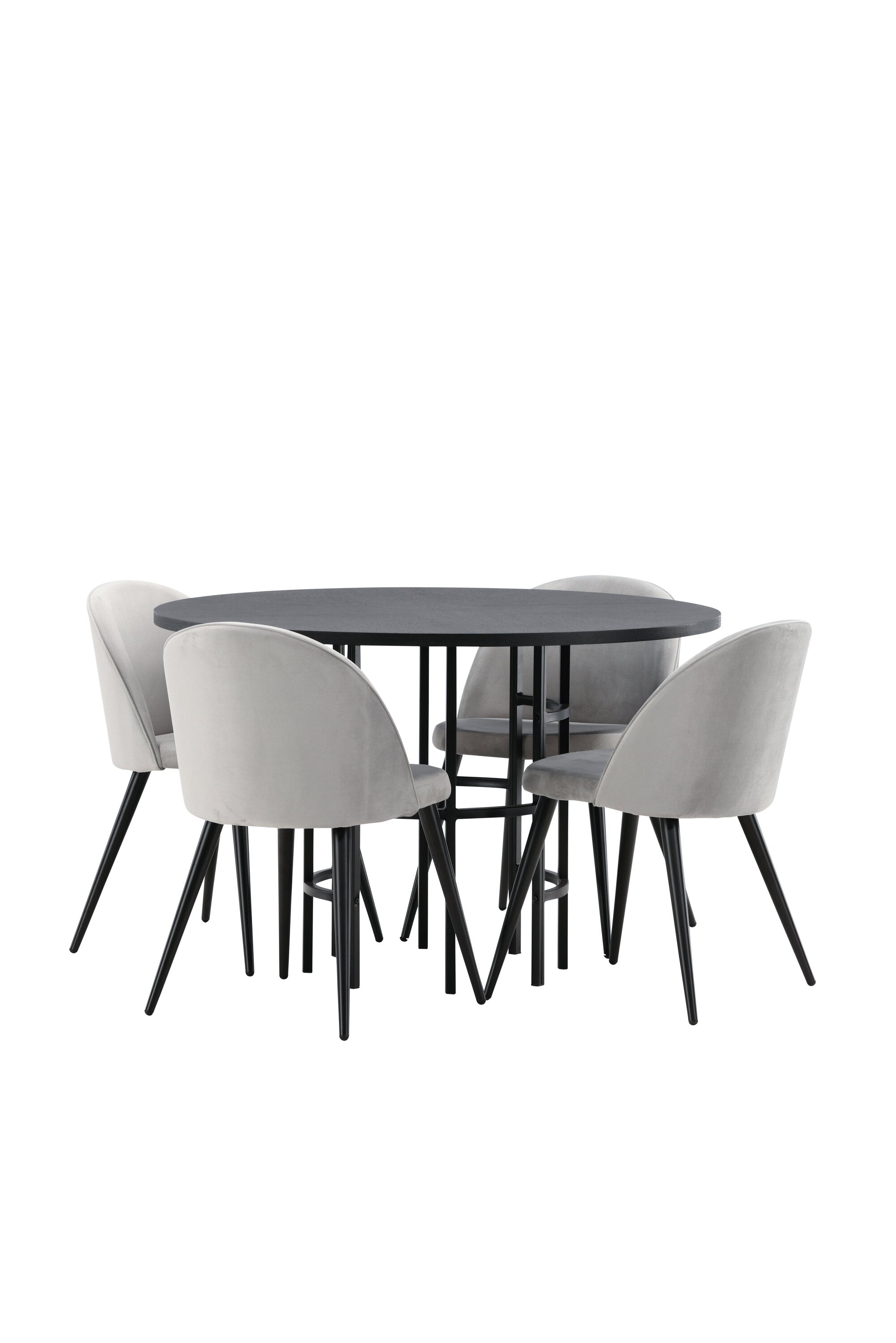Esszimmerset Copenhagen + Velvet ⌀115cm/4St. in Schwarzgrau präsentiert im Onlineshop von KAQTU Design AG. Esszimmerset ist von Venture Home