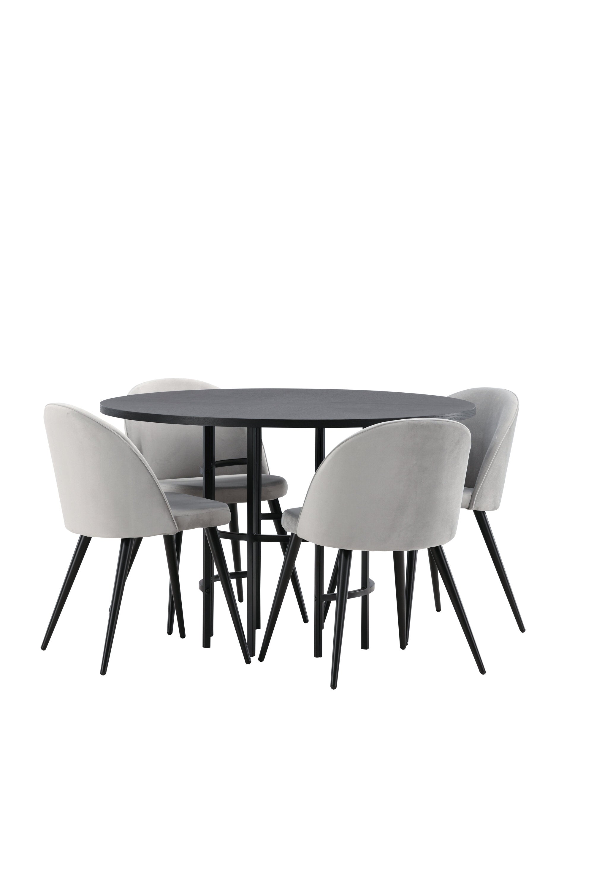 Esszimmerset Copenhagen + Velvet ⌀115cm/4St. in Schwarzgrau präsentiert im Onlineshop von KAQTU Design AG. Esszimmerset ist von Venture Home
