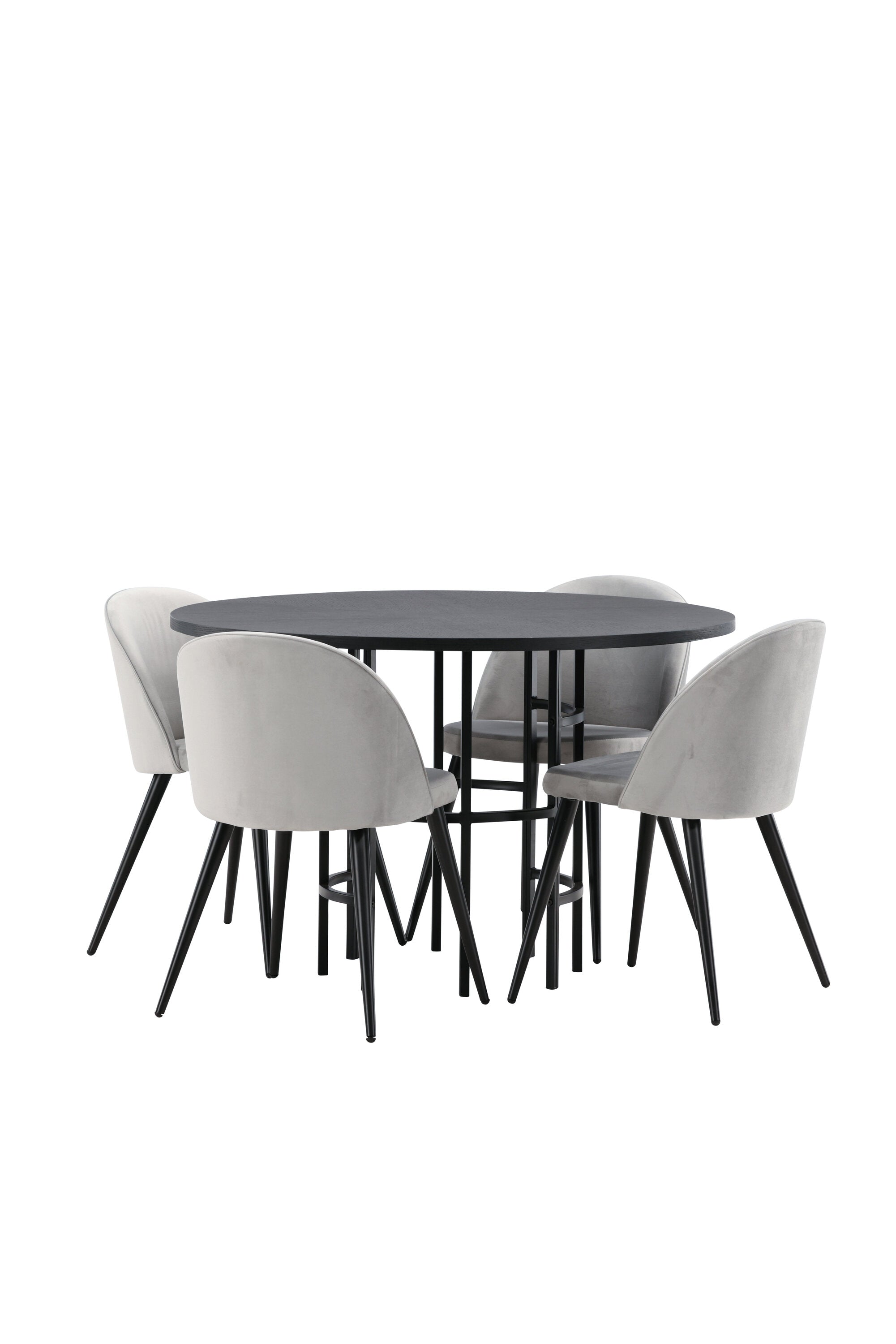 Esszimmerset Copenhagen + Velvet ⌀115cm/4St. in Schwarzgrau präsentiert im Onlineshop von KAQTU Design AG. Esszimmerset ist von Venture Home
