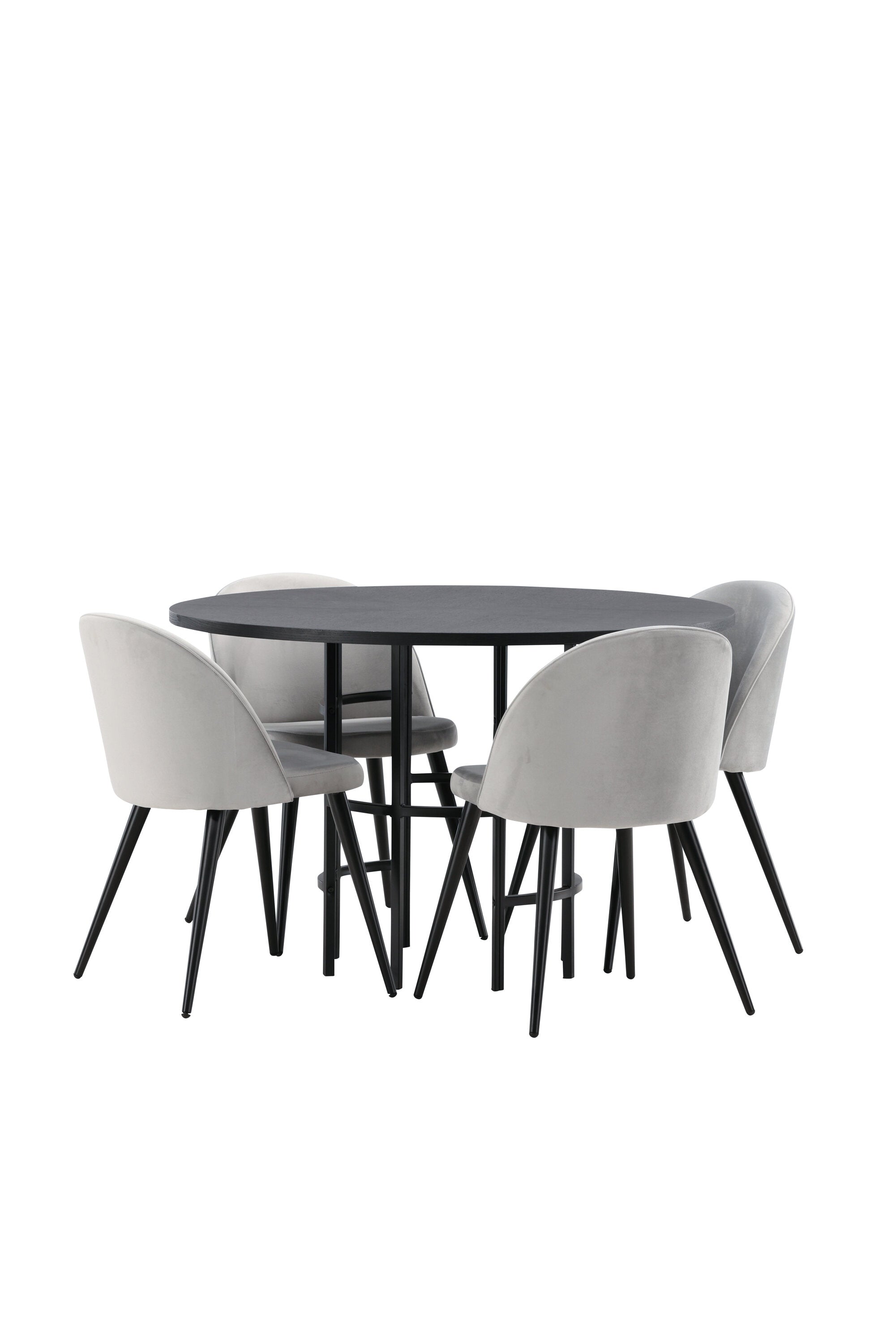 Esszimmerset Copenhagen + Velvet ⌀115cm/4St. in Schwarzgrau präsentiert im Onlineshop von KAQTU Design AG. Esszimmerset ist von Venture Home