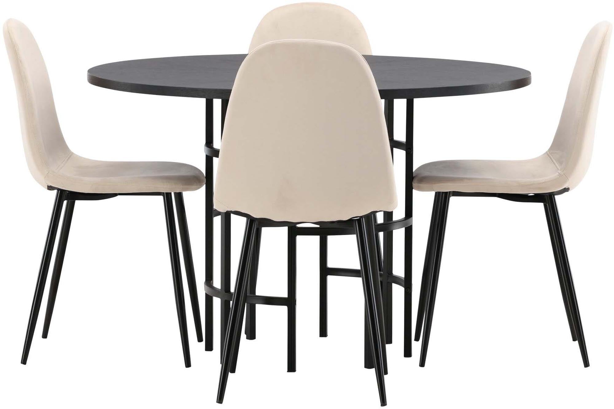 Stilvolles Esszimmerset mit modernem Esstisch und bequemen Stühlen für gesellige Abende. Hochwertige Materialien und elegantes Design.