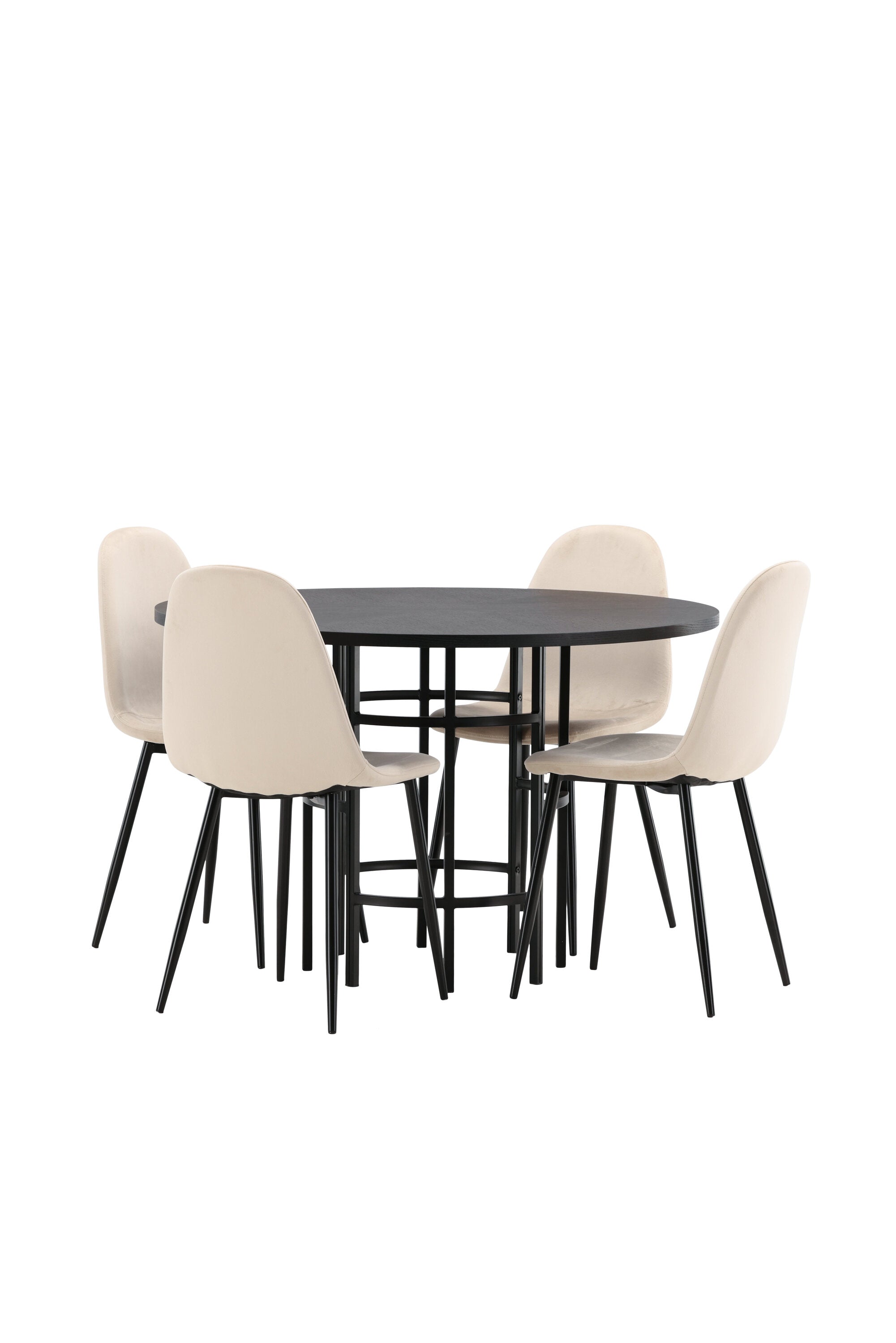 Esszimmerset Copenhagen + Polar ⌀115cm/4St. in Beige / Schwarz präsentiert im Onlineshop von KAQTU Design AG. Esszimmerset ist von Venture Home