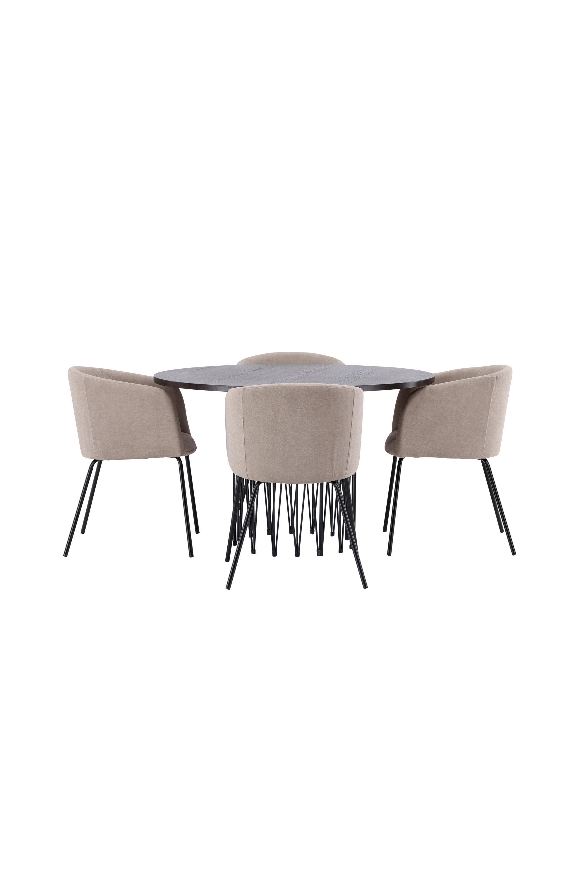 Stone Esszimmerset + Berit ⌀120cm/4St. in Beige, Schwarz präsentiert im Onlineshop von KAQTU Design AG. Esszimmerset ist von Venture Home