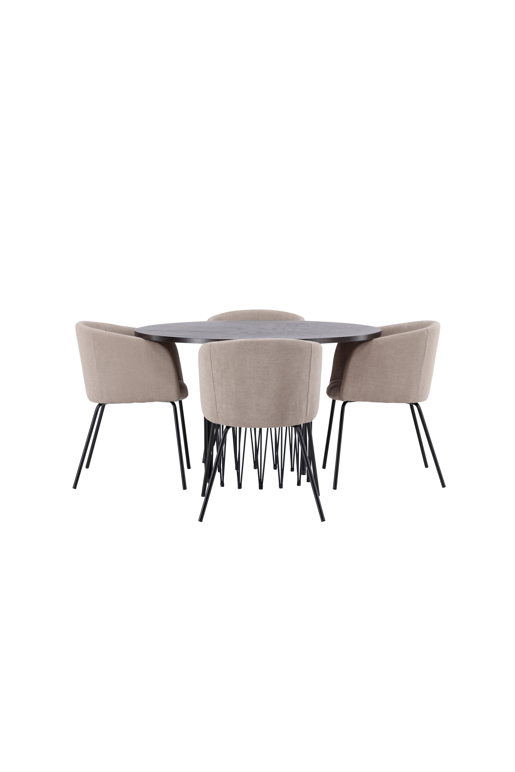 Stone Esszimmerset + Berit ⌀120cm/4St. in Beige, Schwarz präsentiert im Onlineshop von KAQTU Design AG. Esszimmerset ist von Venture Home