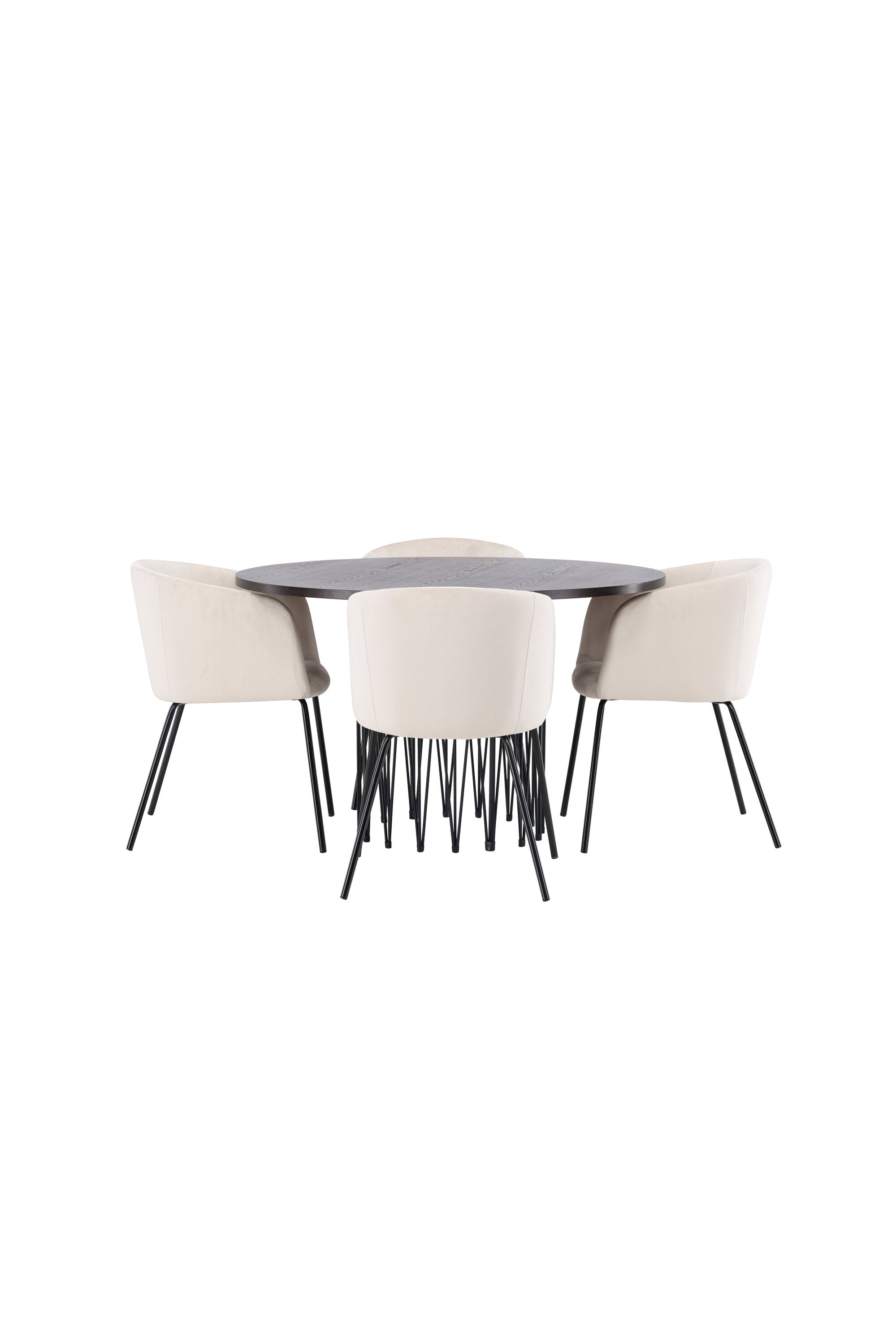 Stone Esszimmerset + Berit ⌀120cm/4St. in Beige, Schwarz präsentiert im Onlineshop von KAQTU Design AG. Esszimmerset ist von Venture Home