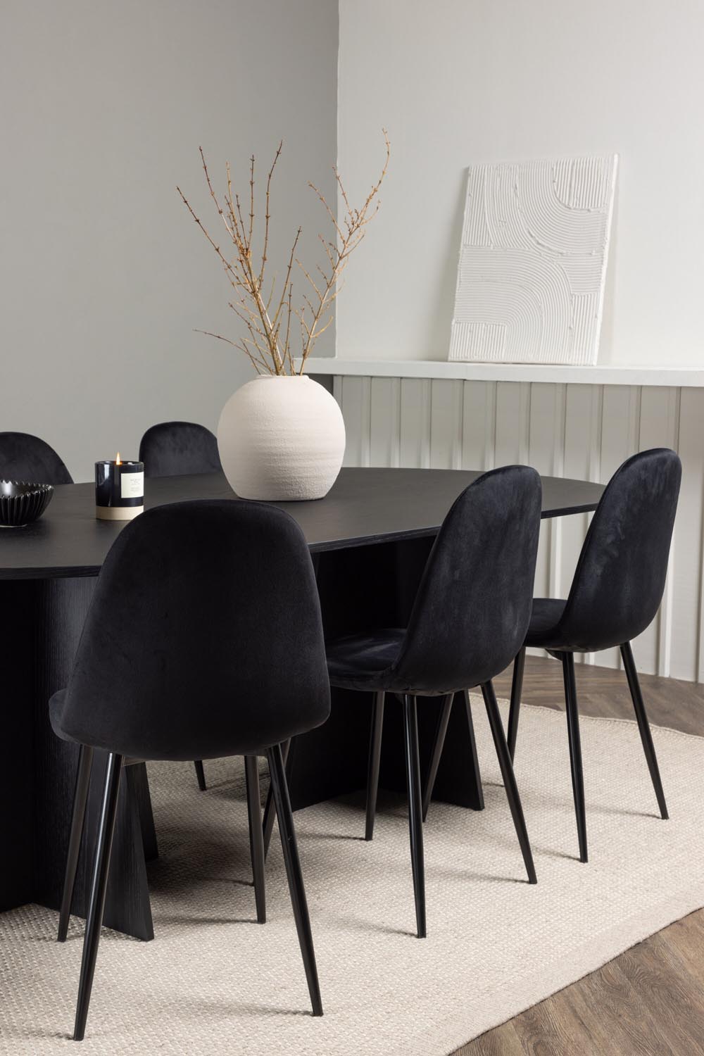 Bootcut Esszimmerset + Polar 230cm/6St. in Schwarz präsentiert im Onlineshop von KAQTU Design AG. Esszimmerset ist von Venture Home