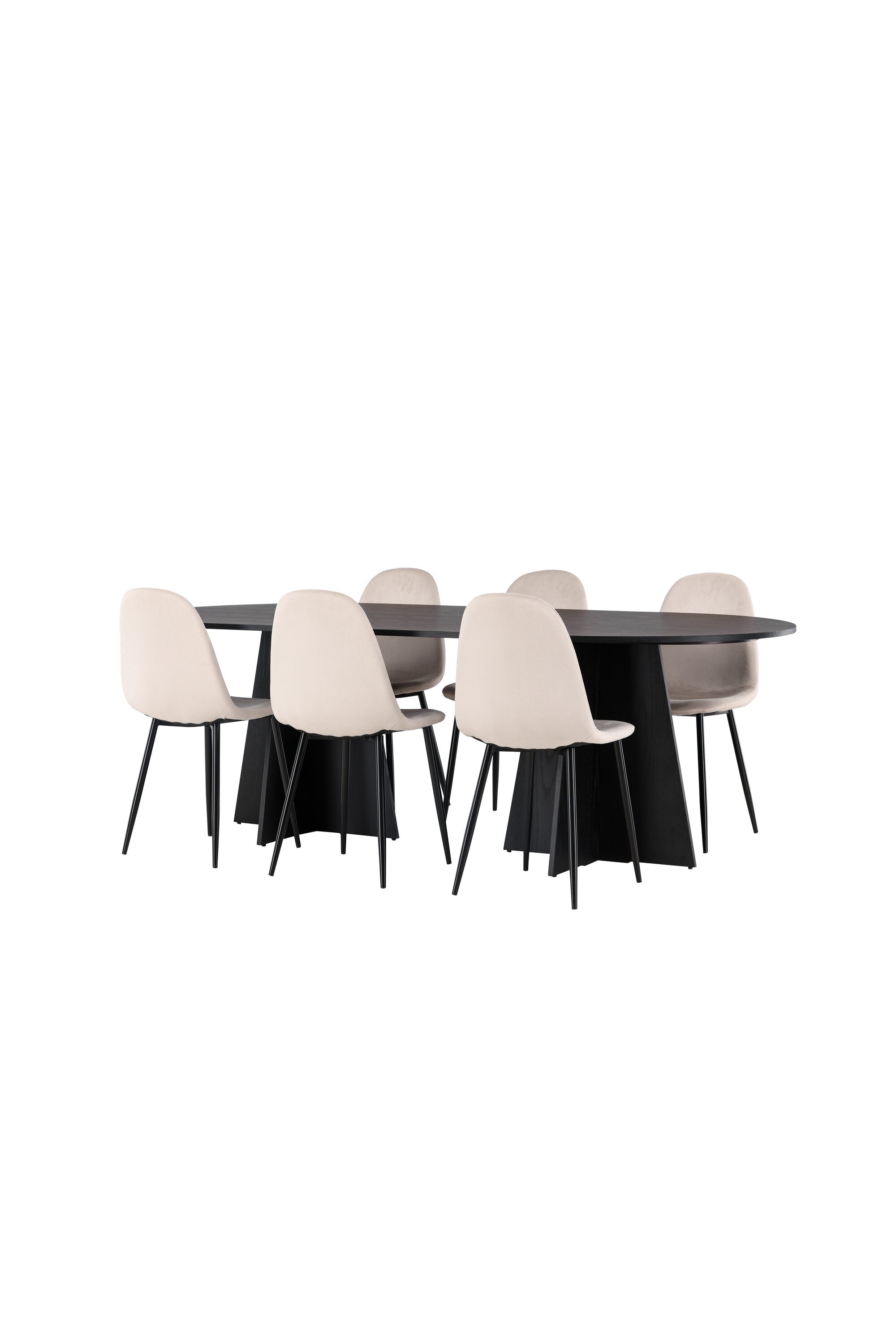 Bootcut Esszimmerset + Polar 230cm/6St. in Beige, Schwarz präsentiert im Onlineshop von KAQTU Design AG. Esszimmerset ist von Venture Home