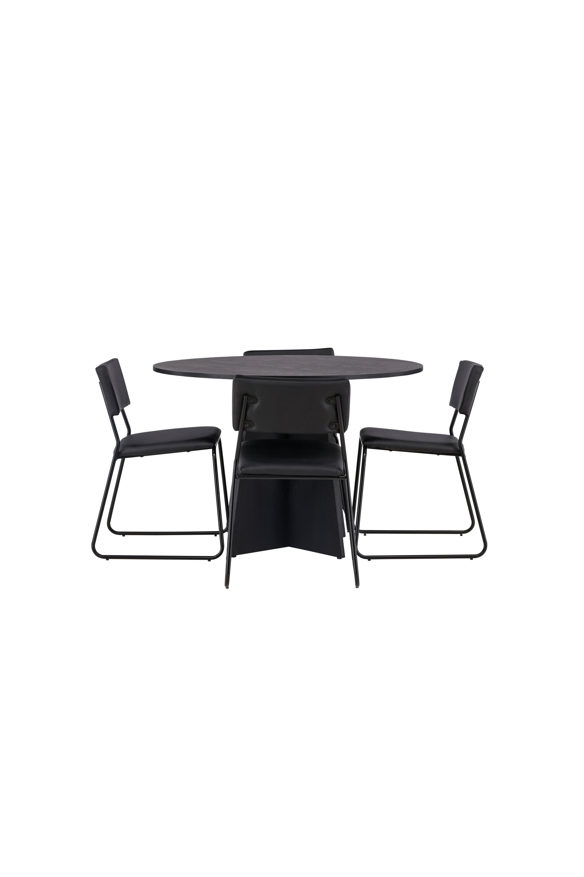 Bootcut Esszimmerset + Kenth ⌀110cm/4St. in Schwarz präsentiert im Onlineshop von KAQTU Design AG. Esszimmerset ist von Venture Home