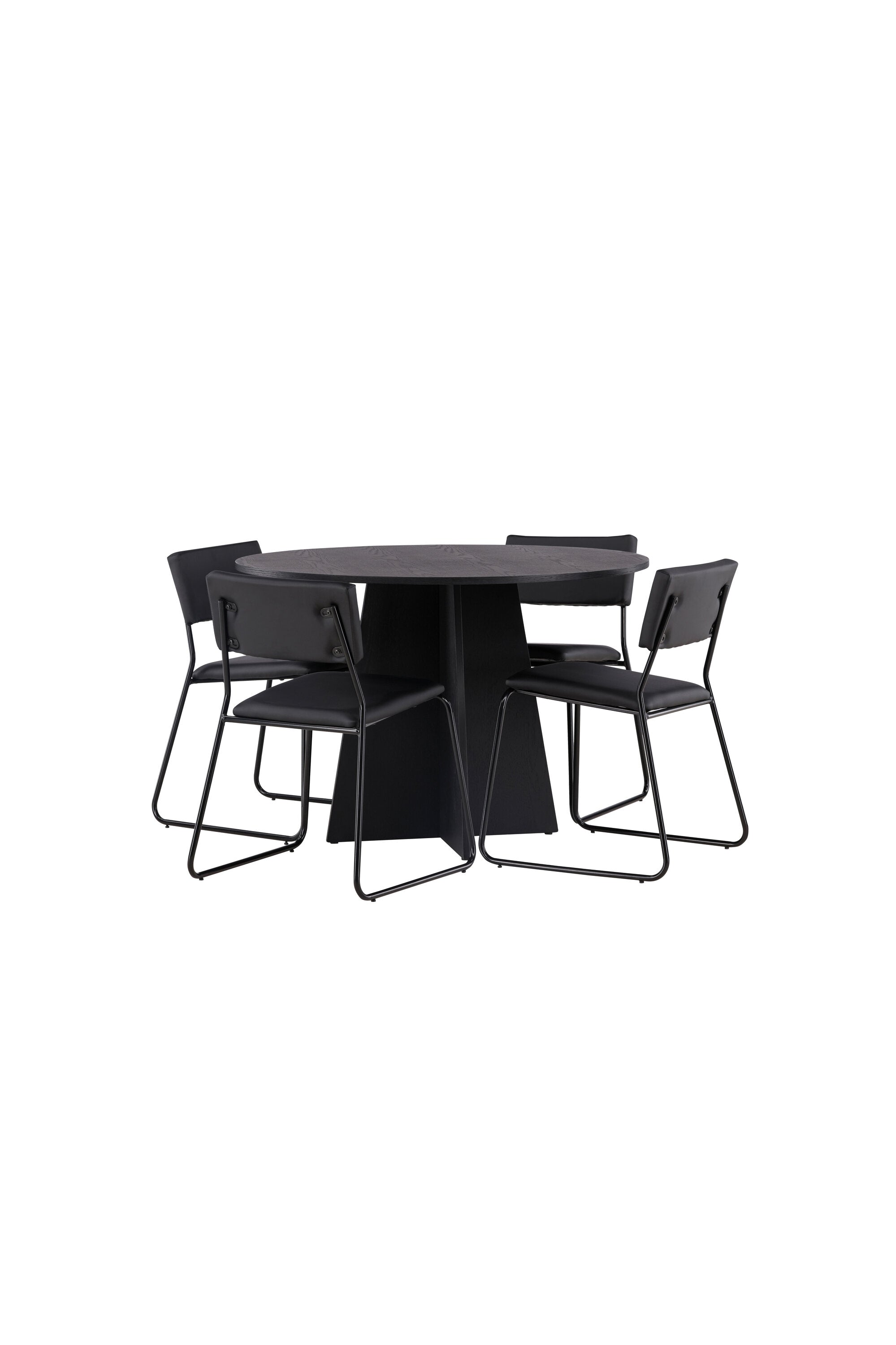 Bootcut Esszimmerset + Kenth ⌀110cm/4St. in Schwarz präsentiert im Onlineshop von KAQTU Design AG. Esszimmerset ist von Venture Home