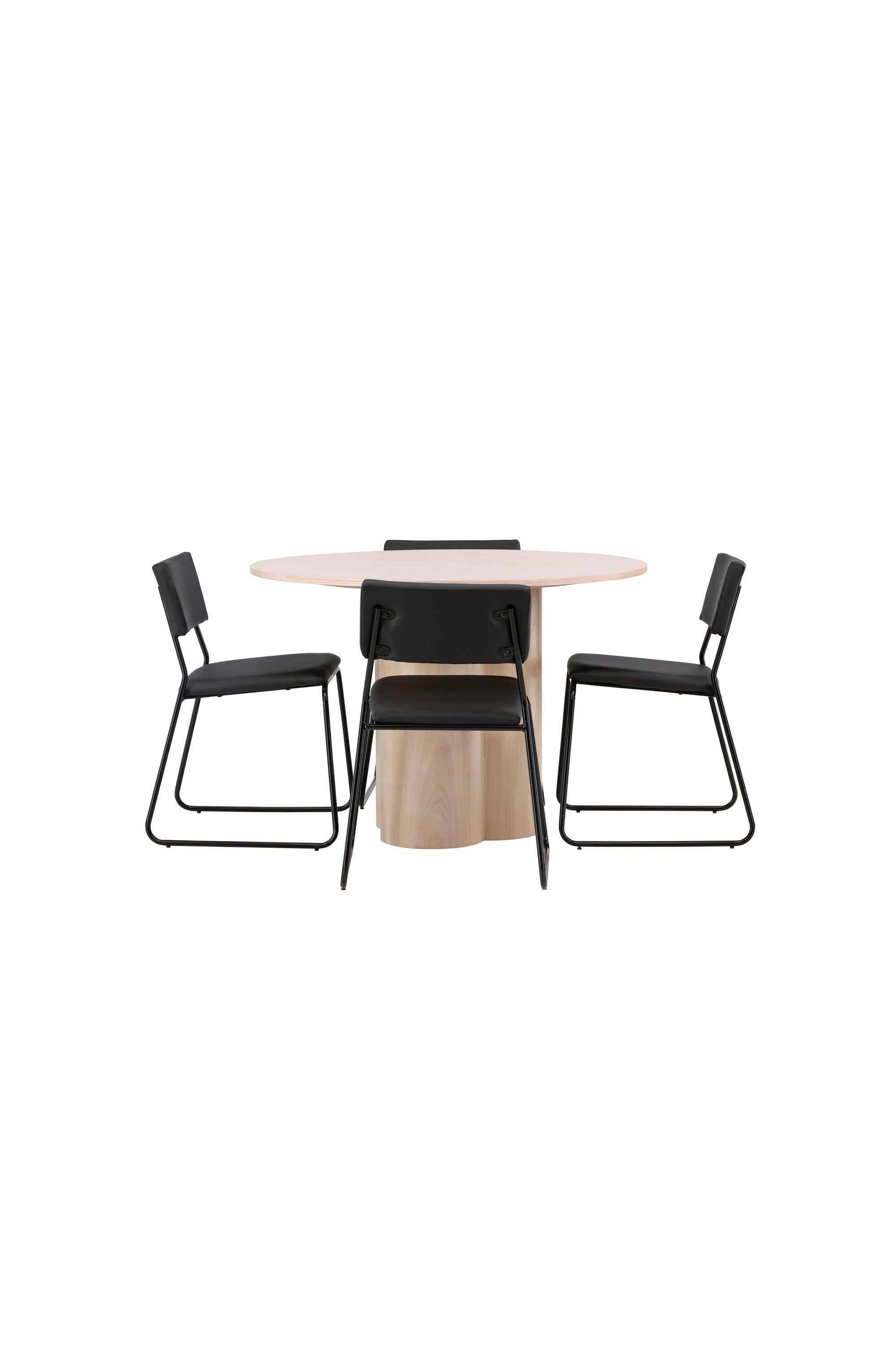 Olivia Esszimmer Set + Kenth ⌀110cm/4St. in Natur / Schwarz präsentiert im Onlineshop von KAQTU Design AG. Esszimmerset ist von Venture Home