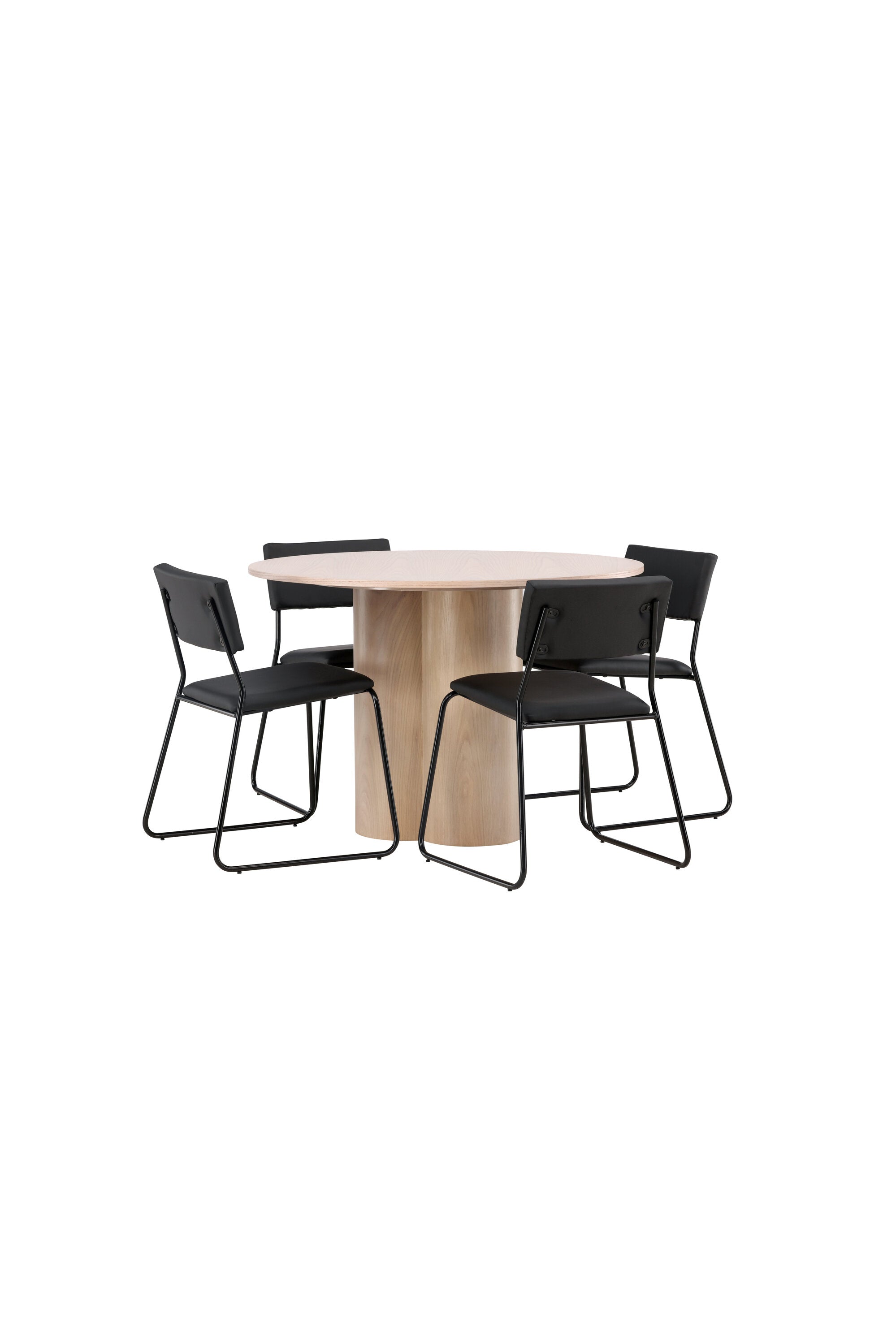 Olivia Esszimmer Set + Kenth ⌀110cm/4St. in Natur / Schwarz präsentiert im Onlineshop von KAQTU Design AG. Esszimmerset ist von Venture Home