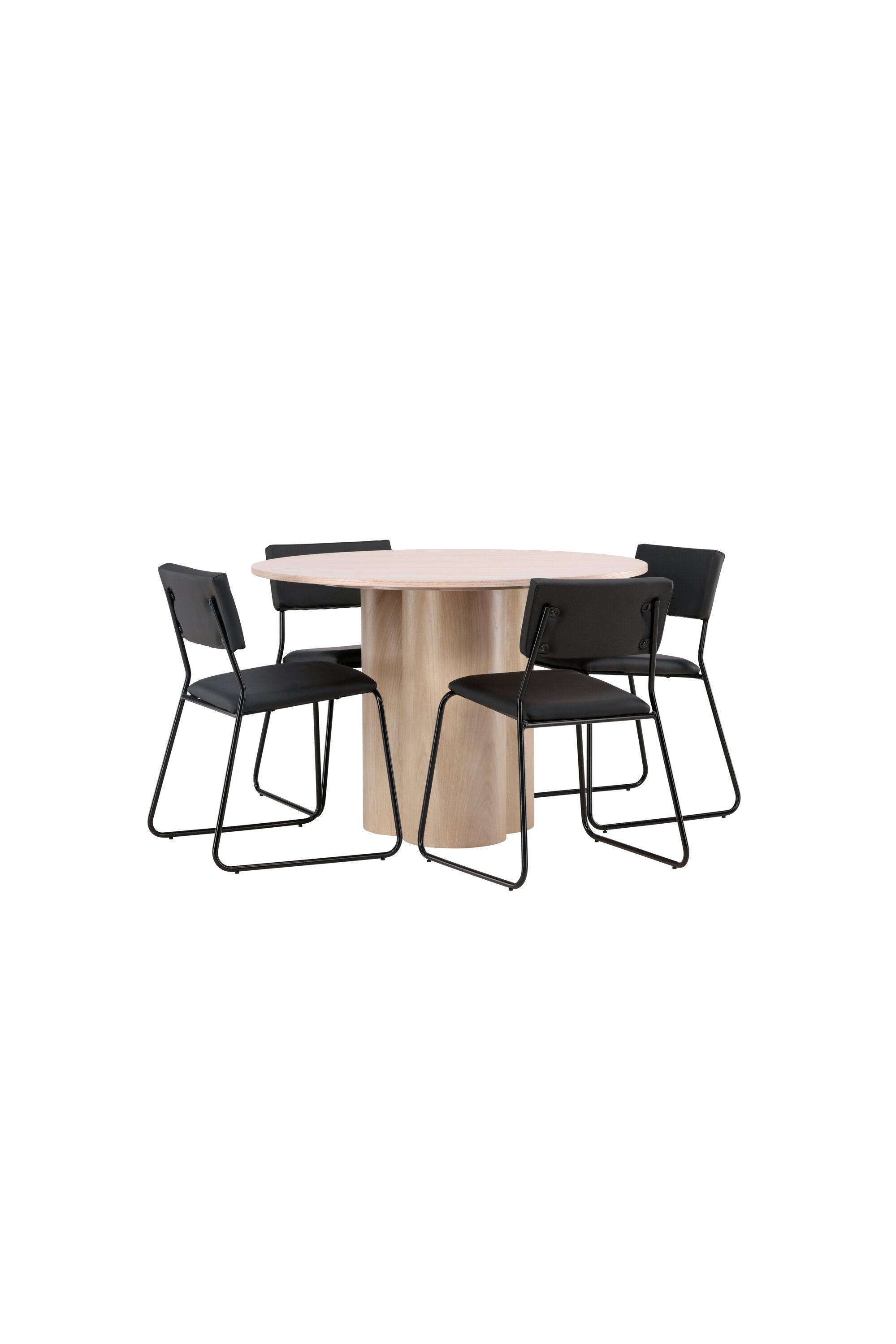 Olivia Esszimmer Set + Kenth ⌀110cm/4St. in Natur / Schwarz präsentiert im Onlineshop von KAQTU Design AG. Esszimmerset ist von Venture Home