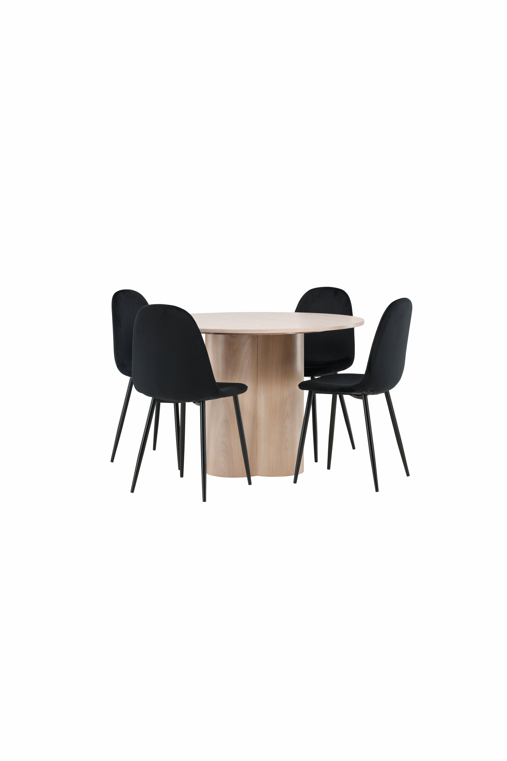 Olivia Esszimmer Set + Polar ⌀110cm/4St. in Natur / Schwarz präsentiert im Onlineshop von KAQTU Design AG. Esszimmerset ist von Venture Home