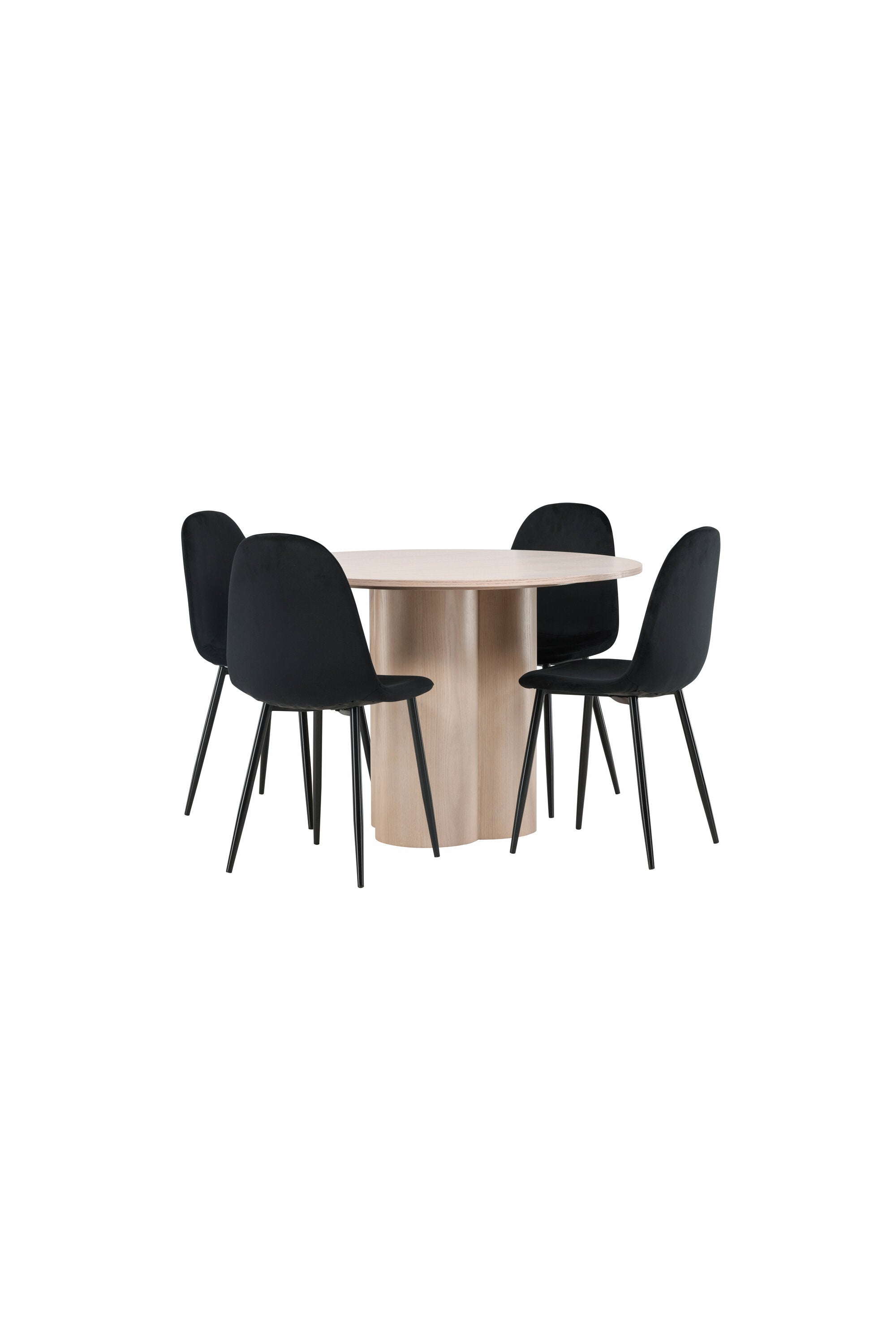 Olivia Esszimmer Set + Polar ⌀110cm/4St. in Natur / Schwarz präsentiert im Onlineshop von KAQTU Design AG. Esszimmerset ist von Venture Home