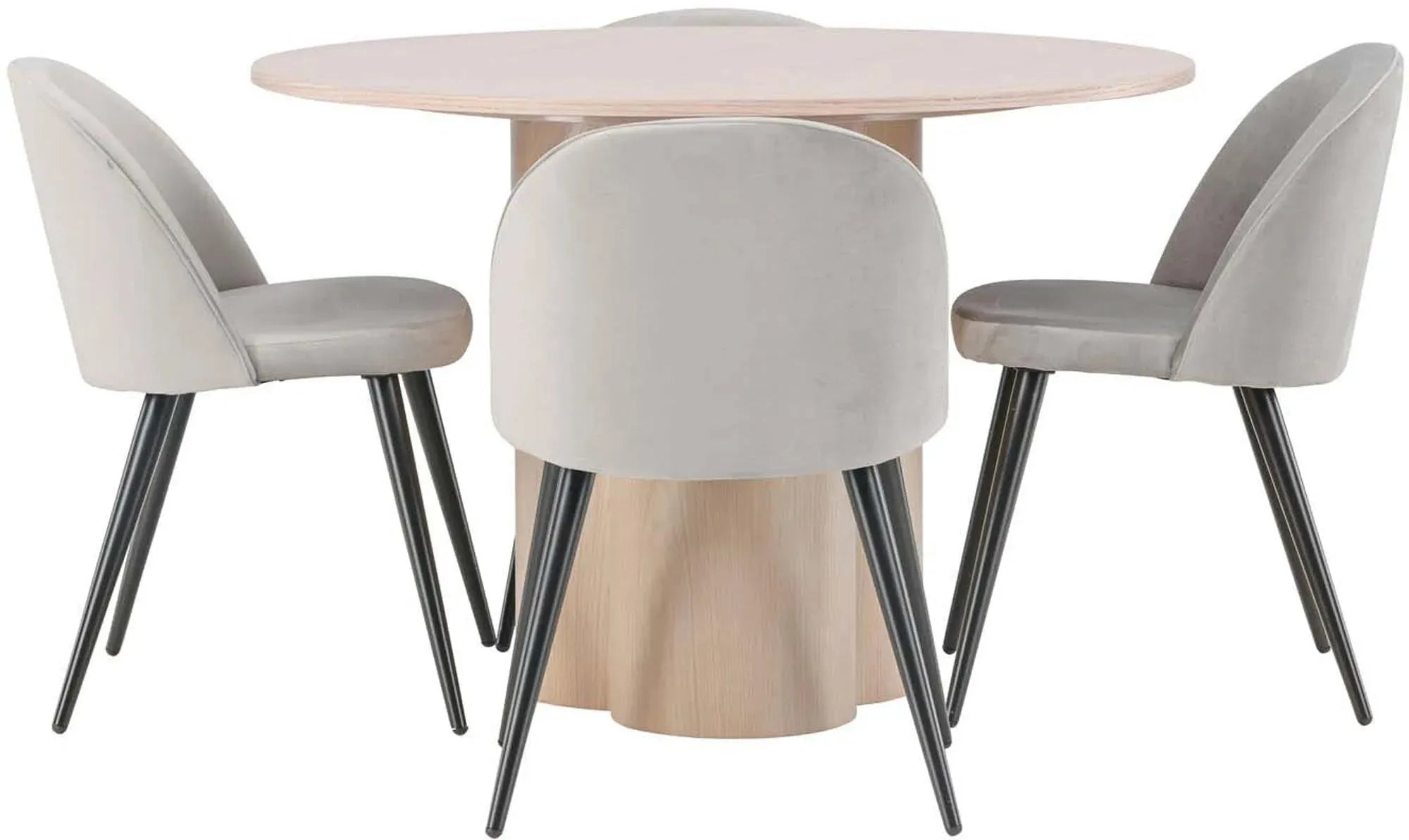 Luxuriöses Olivia Esszimmer Set, Samt, 110cm, 4 Stühle, Venture Home.