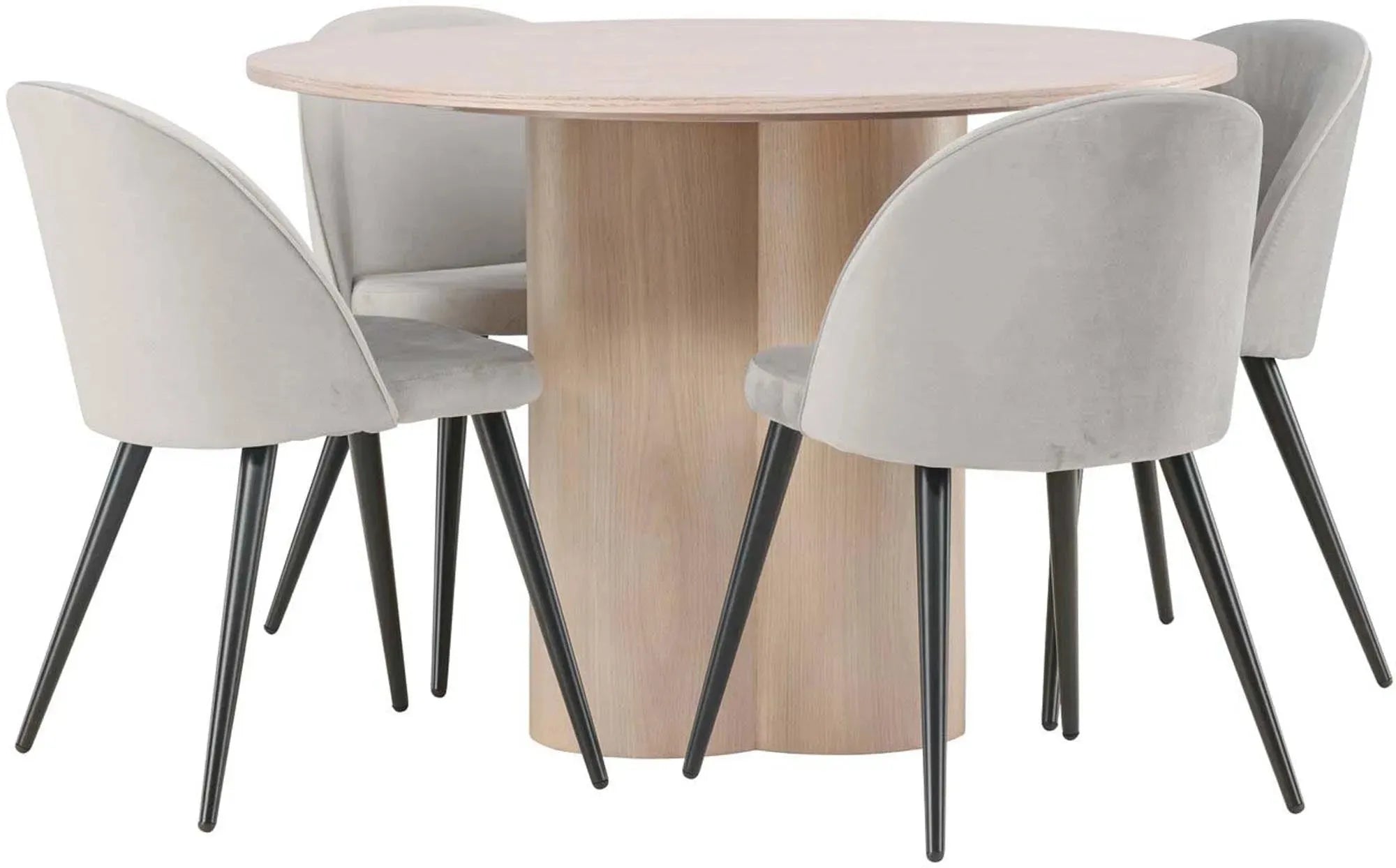 Stilvolles Olivia Esszimmer Set, Samt, 110cm, 4 Stühle, Venture Home.