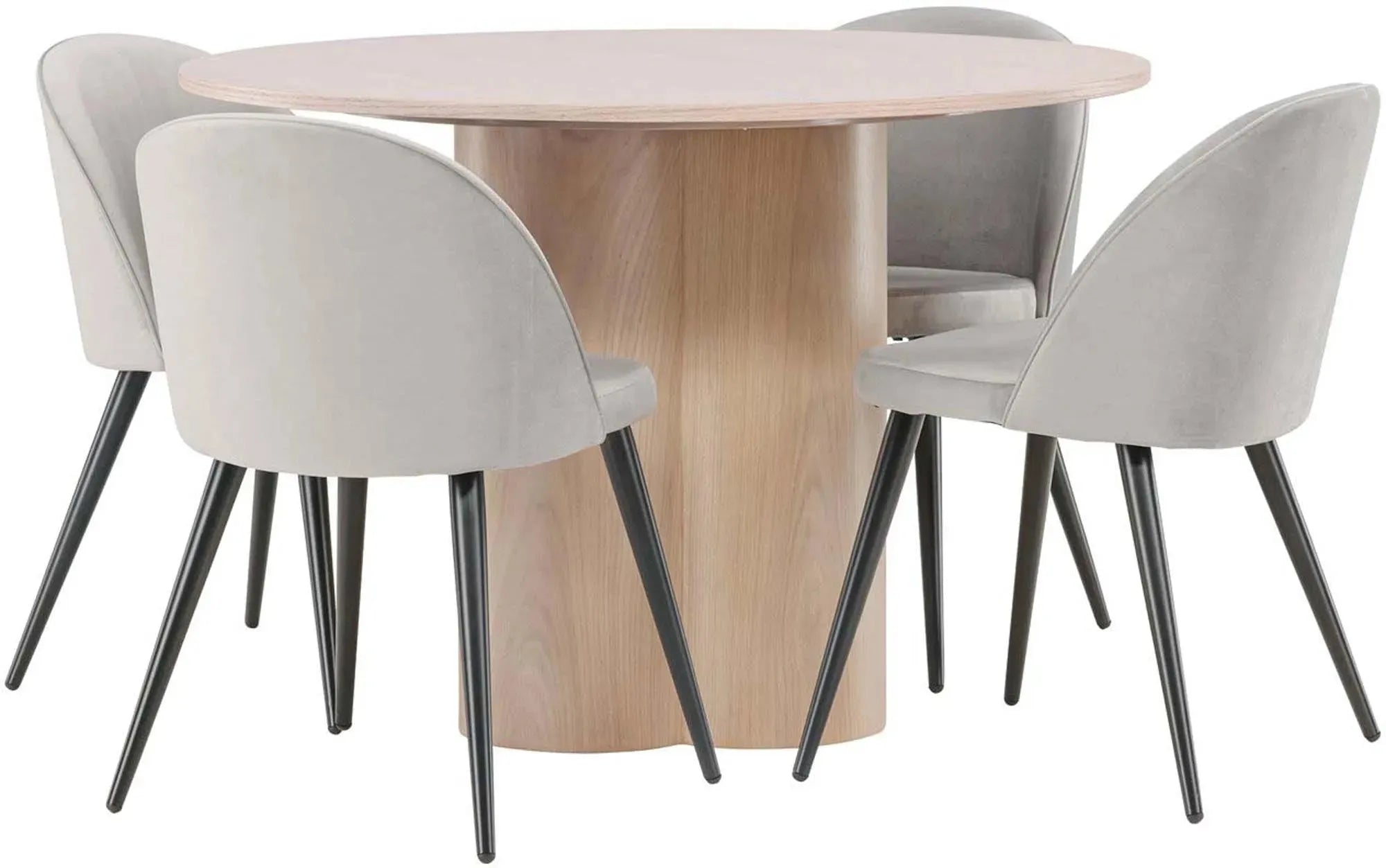 Elegantes Olivia Esszimmer Set mit Samt, 110cm, 4 Stühle, Venture Home.
