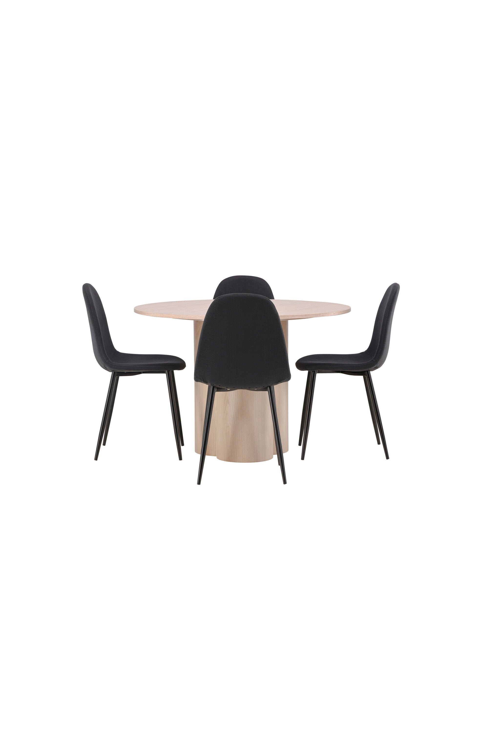 Olivia Esszimmer Set + Polar ⌀110cm/4St. in Natur / Schwarz präsentiert im Onlineshop von KAQTU Design AG. Esszimmerset ist von Venture Home