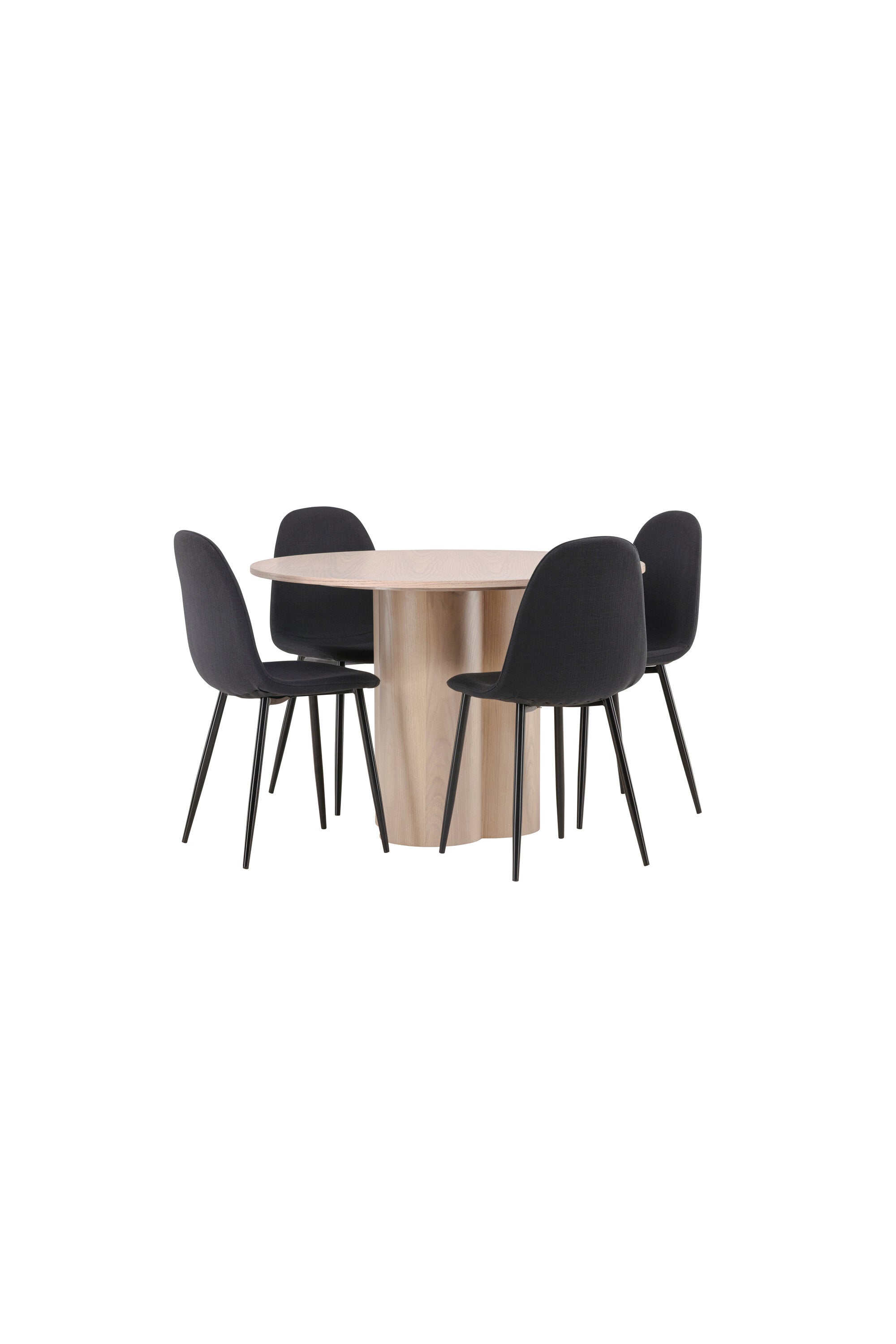 Olivia Esszimmer Set + Polar ⌀110cm/4St. in Natur / Schwarz präsentiert im Onlineshop von KAQTU Design AG. Esszimmerset ist von Venture Home
